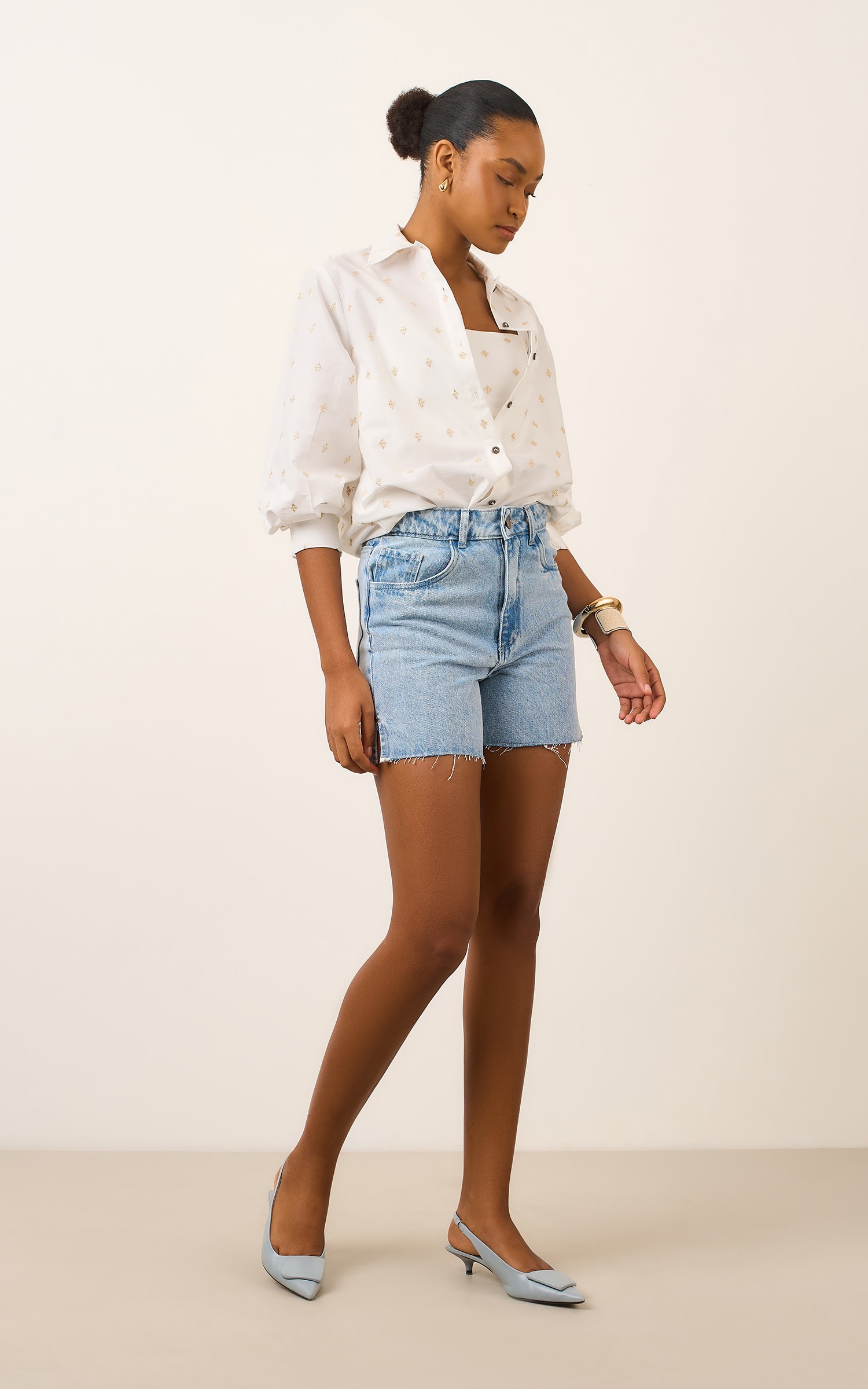 Short Jeans Medio Jeans Medio