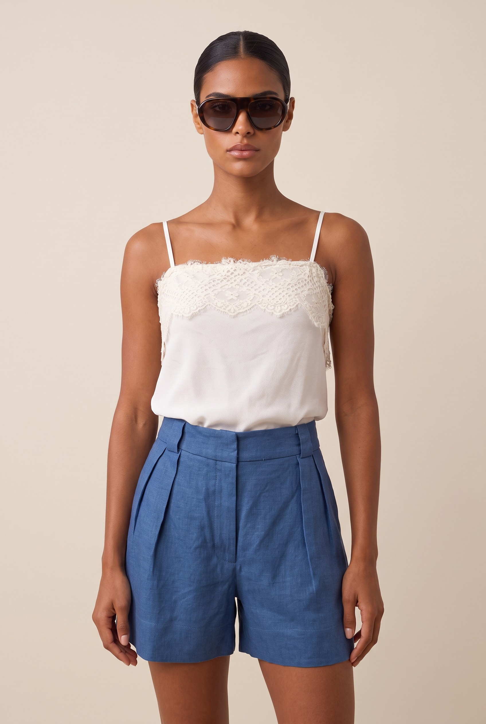 Short Linho Lust Azul Mykonos