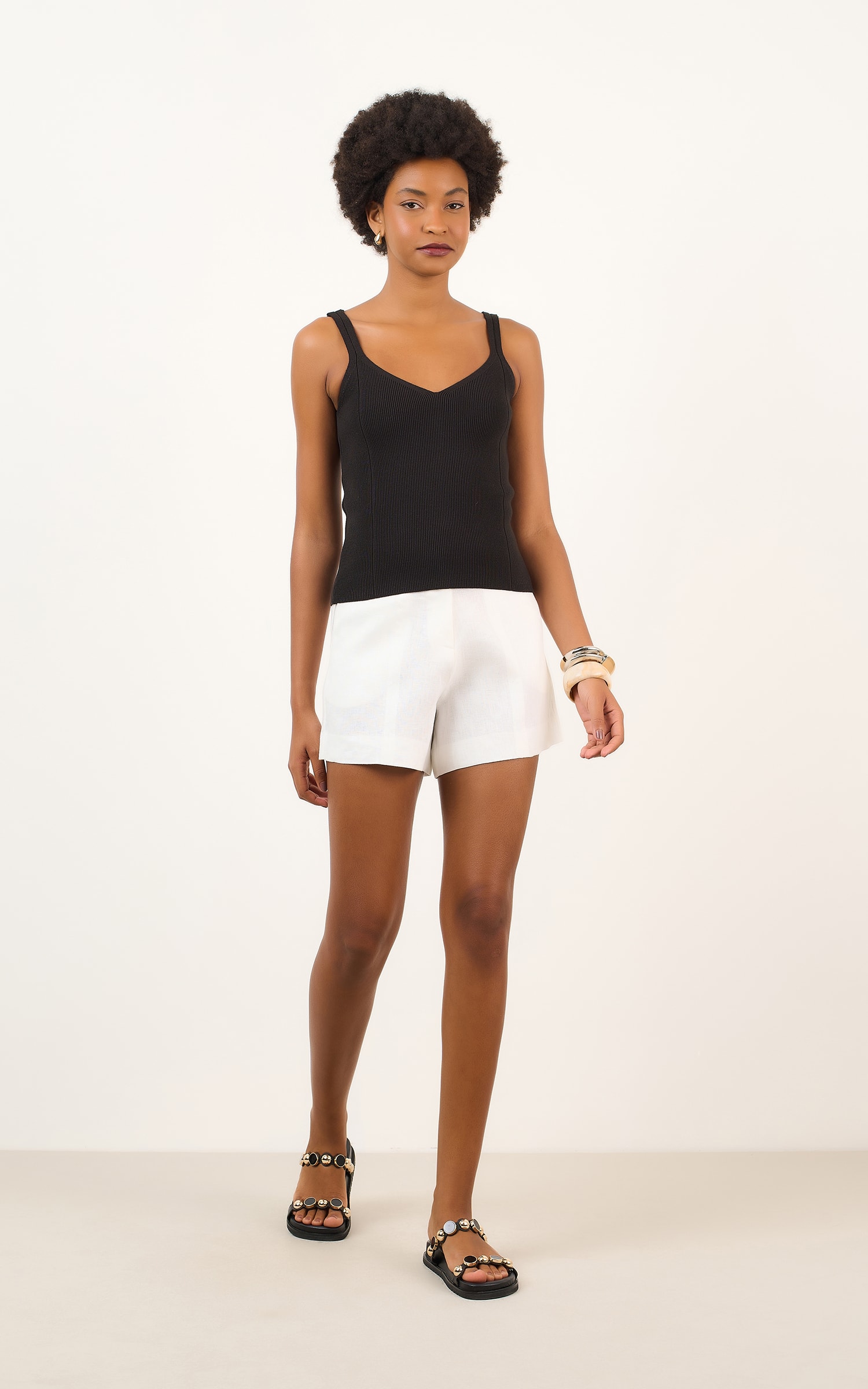 Short Linho Mam Off White