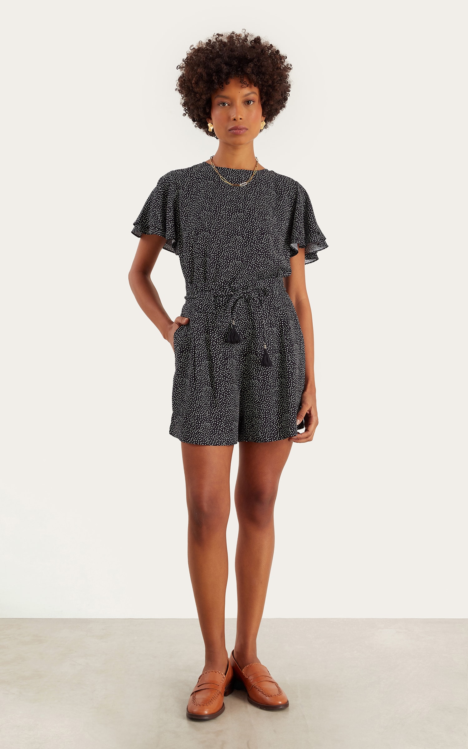 Short Pepper Detalhe Amarração Preto