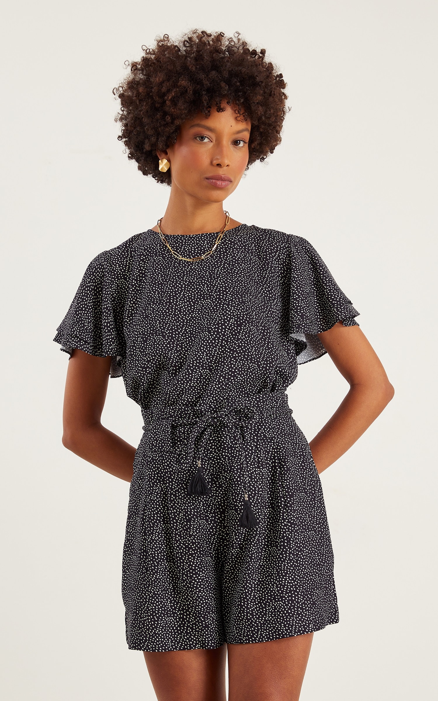 Short Pepper Detalhe Amarração Preto