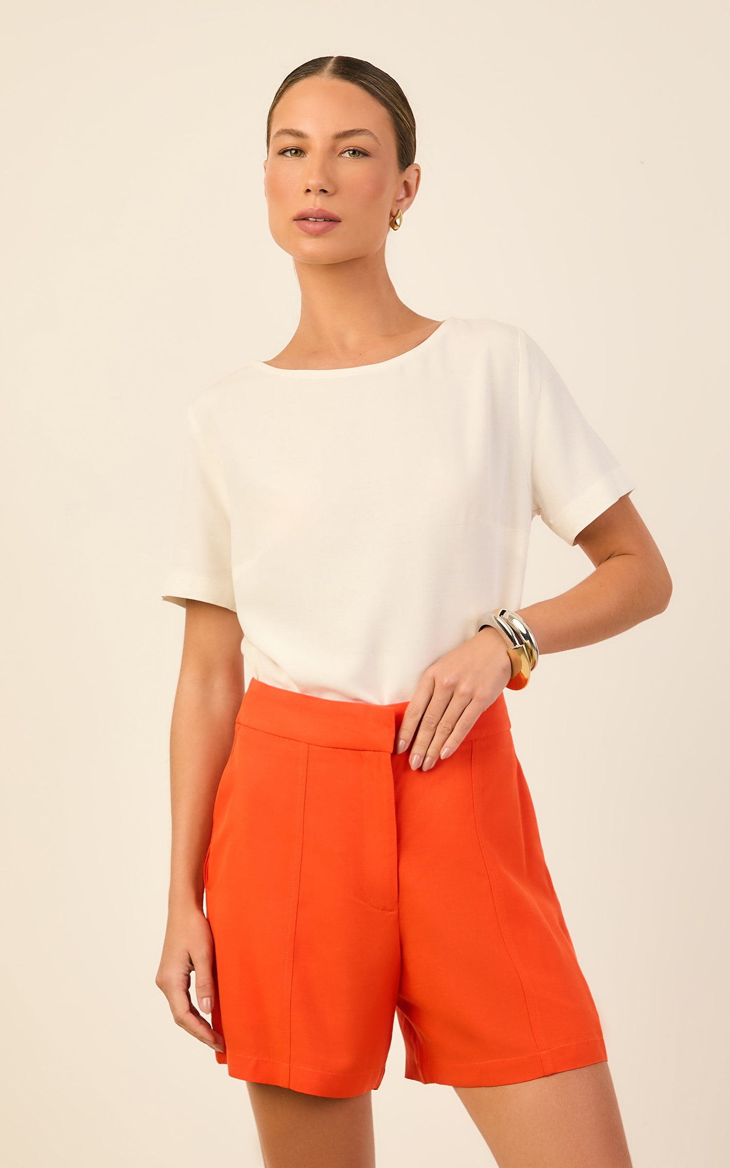 Short Recorte Color Coral
