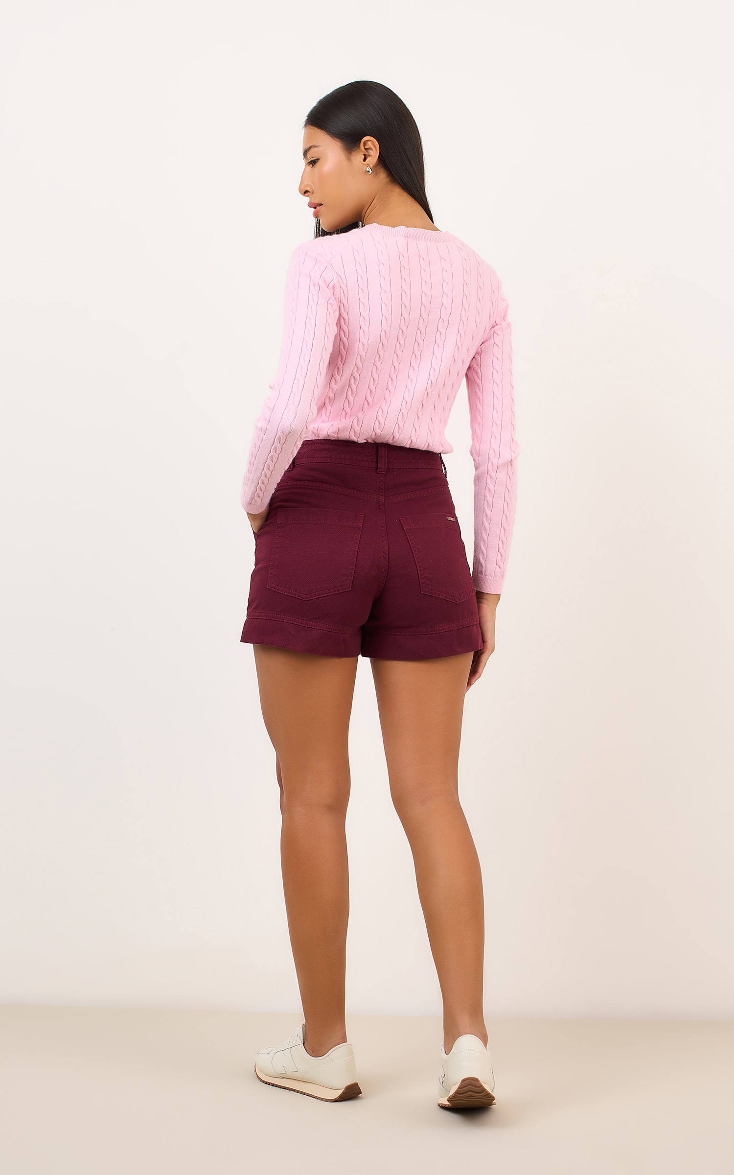 Short Sarja Bolso Burgundy