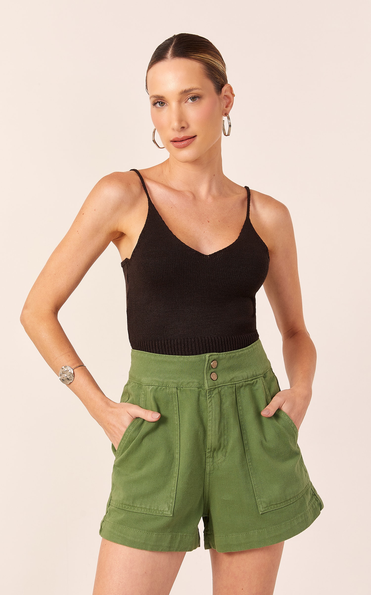 Short Sarja Maxi Passador Verde