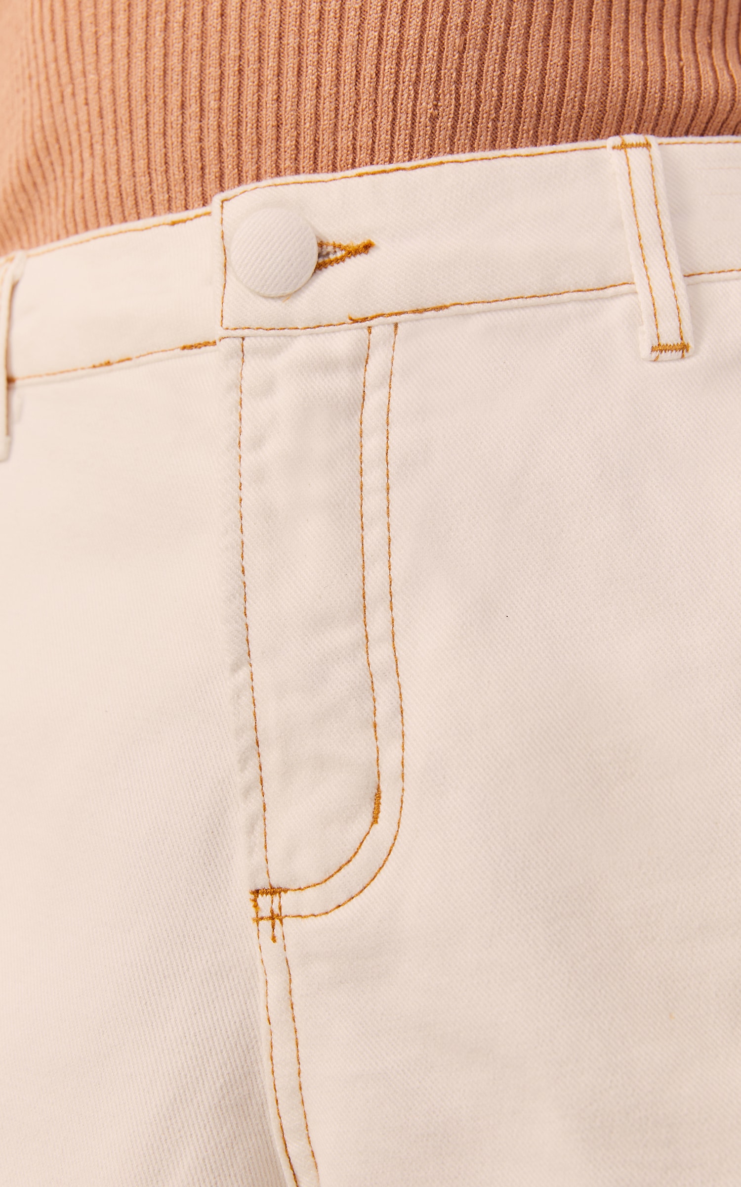 Short Sarja Pespontado Off White