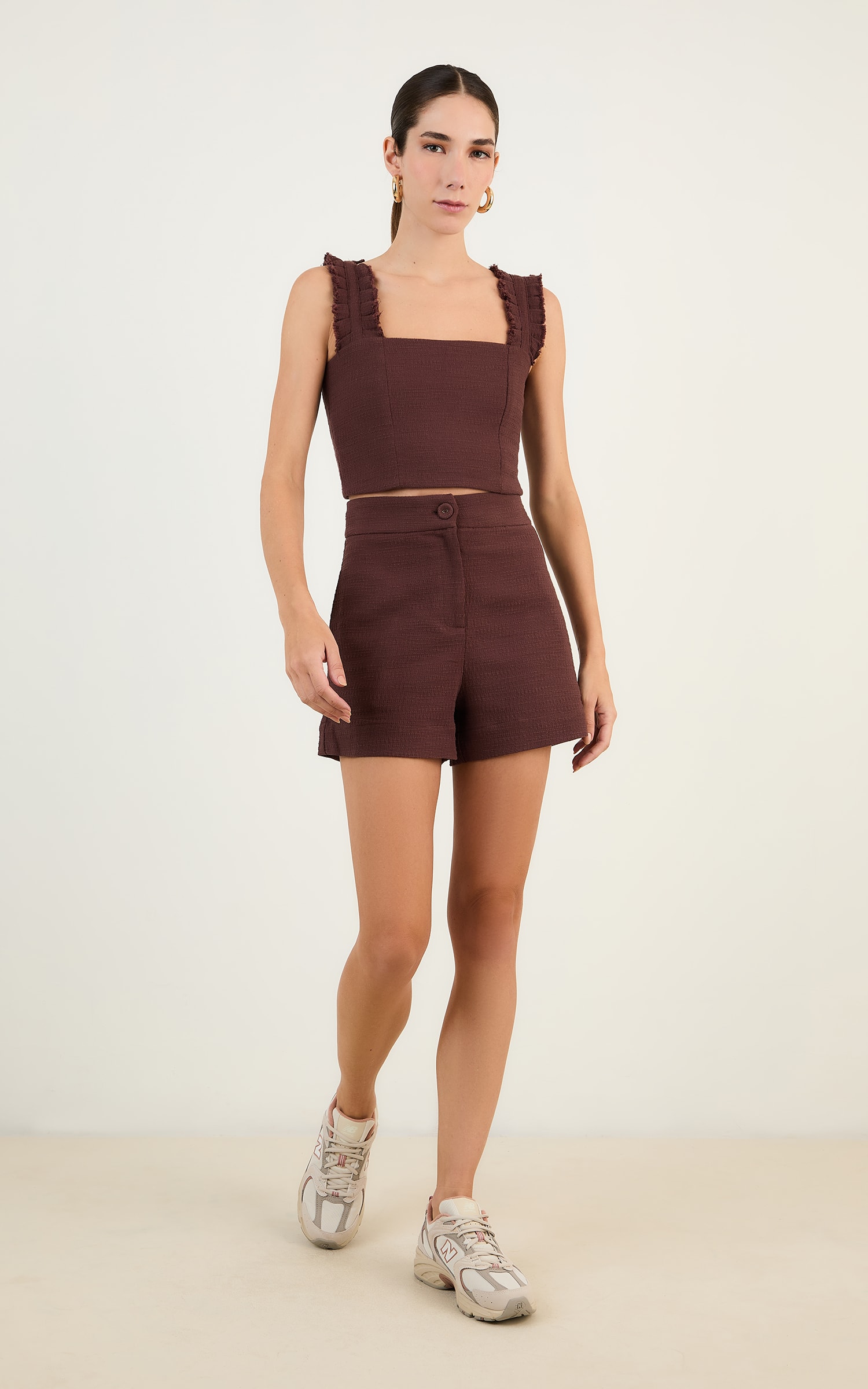 Short Tweed Aspen Chocolate