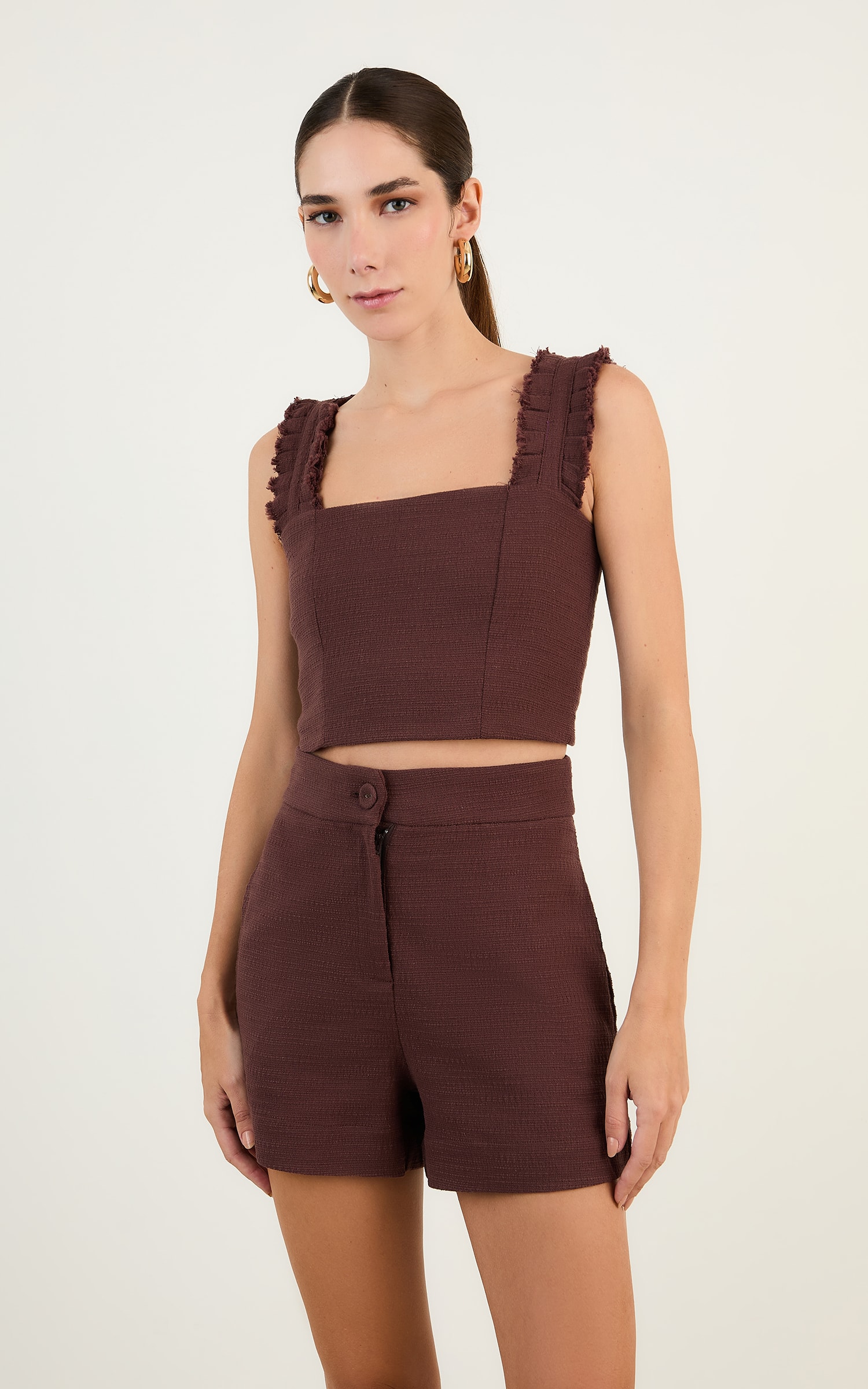 Short Tweed Aspen Chocolate