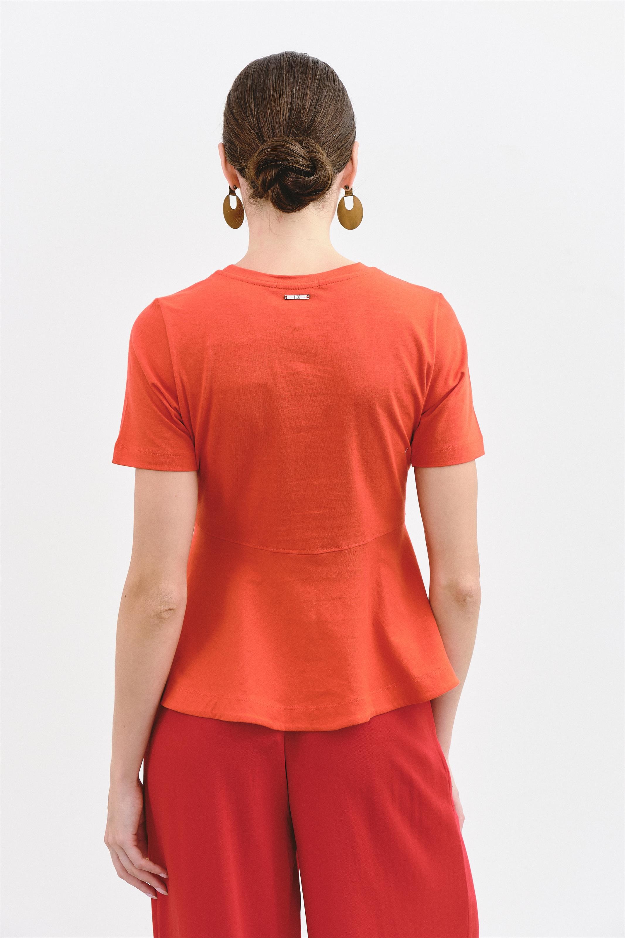 T-Shirt Basic Peplum Vermelho