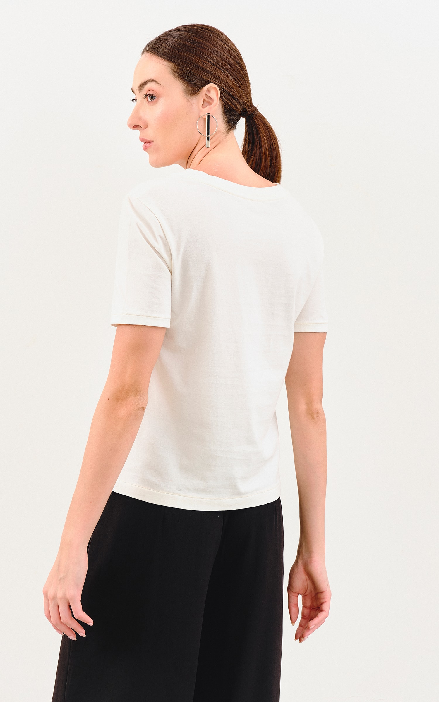 T-Shirt Bordada Cogumelos Off White