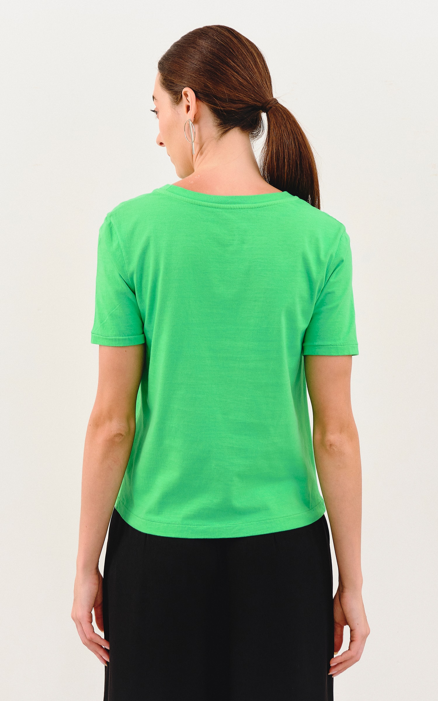 T-Shirt Bordada Cogumelos Verde