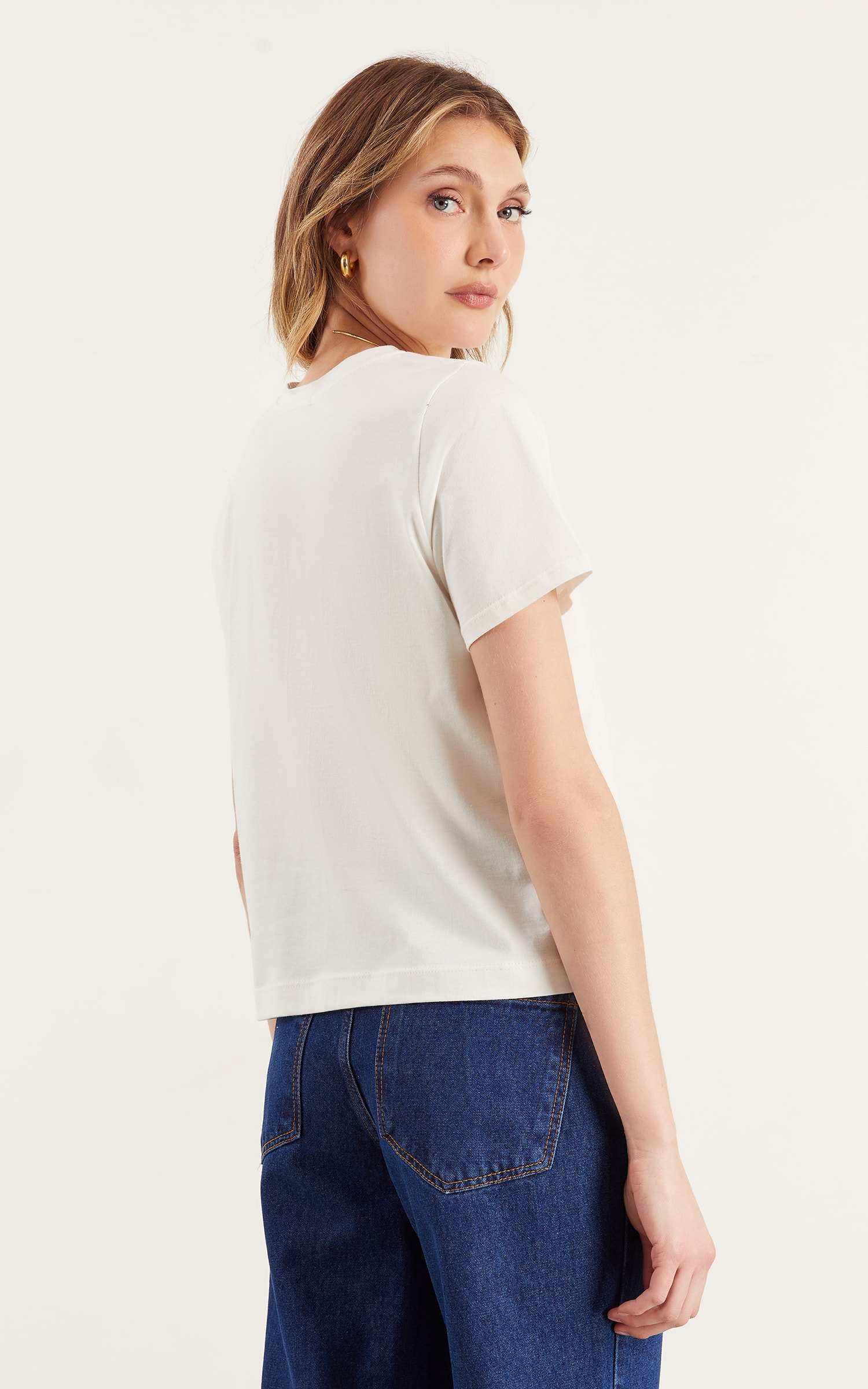 T-Shirt Bordada Grooving Off White