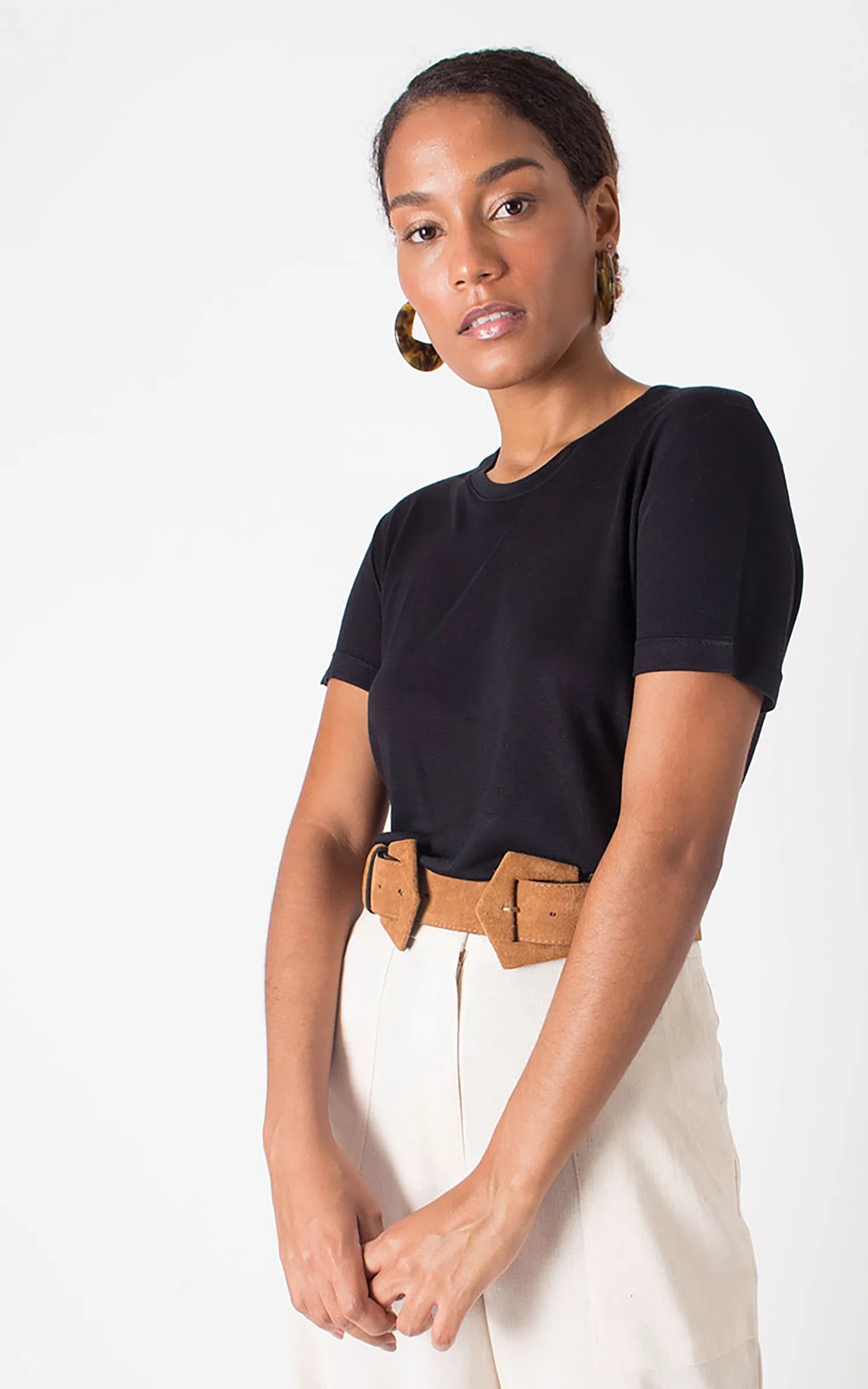 T-Shirt Gola Redonda Preto
