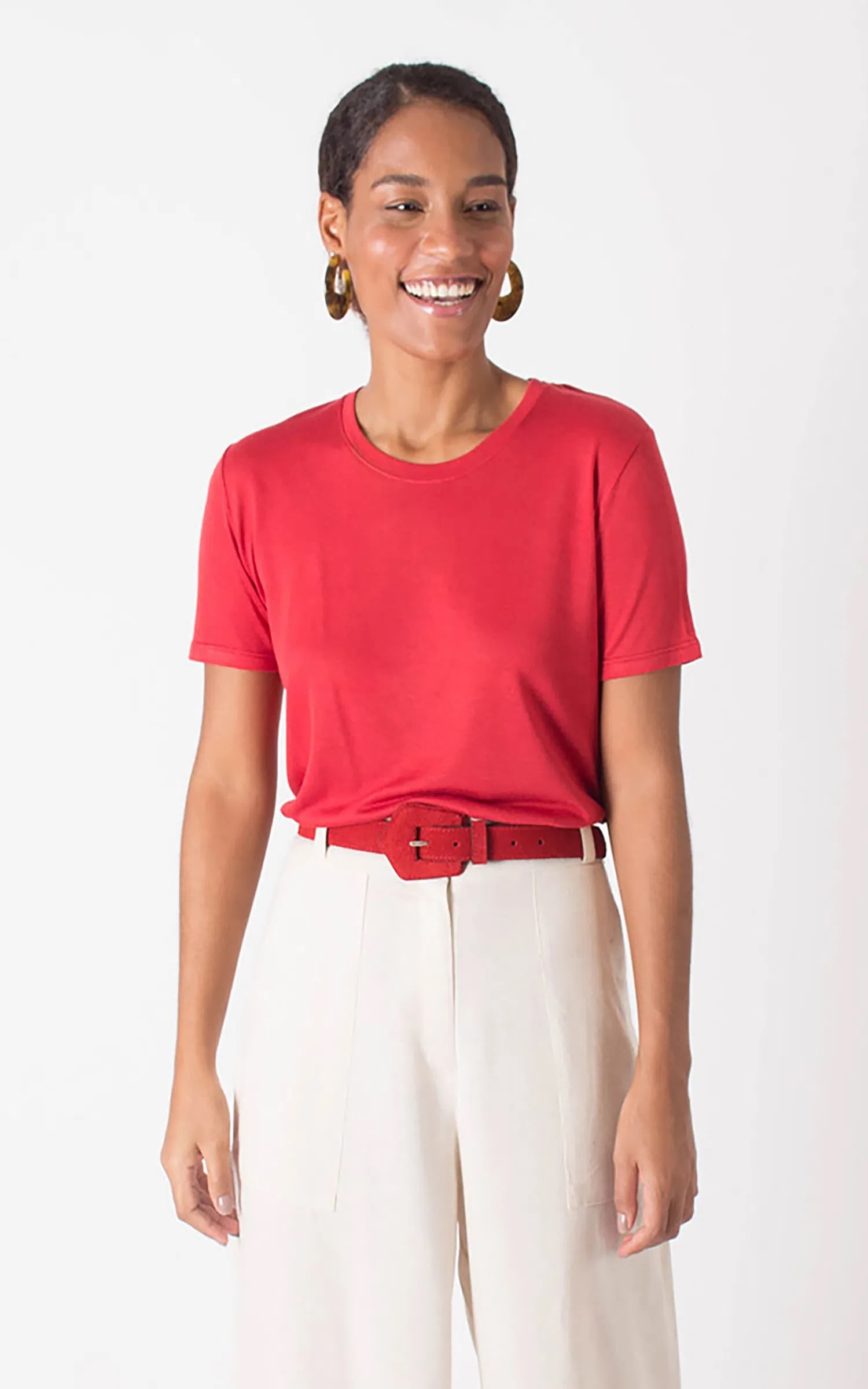 T-Shirt Gola Redonda Vermelho