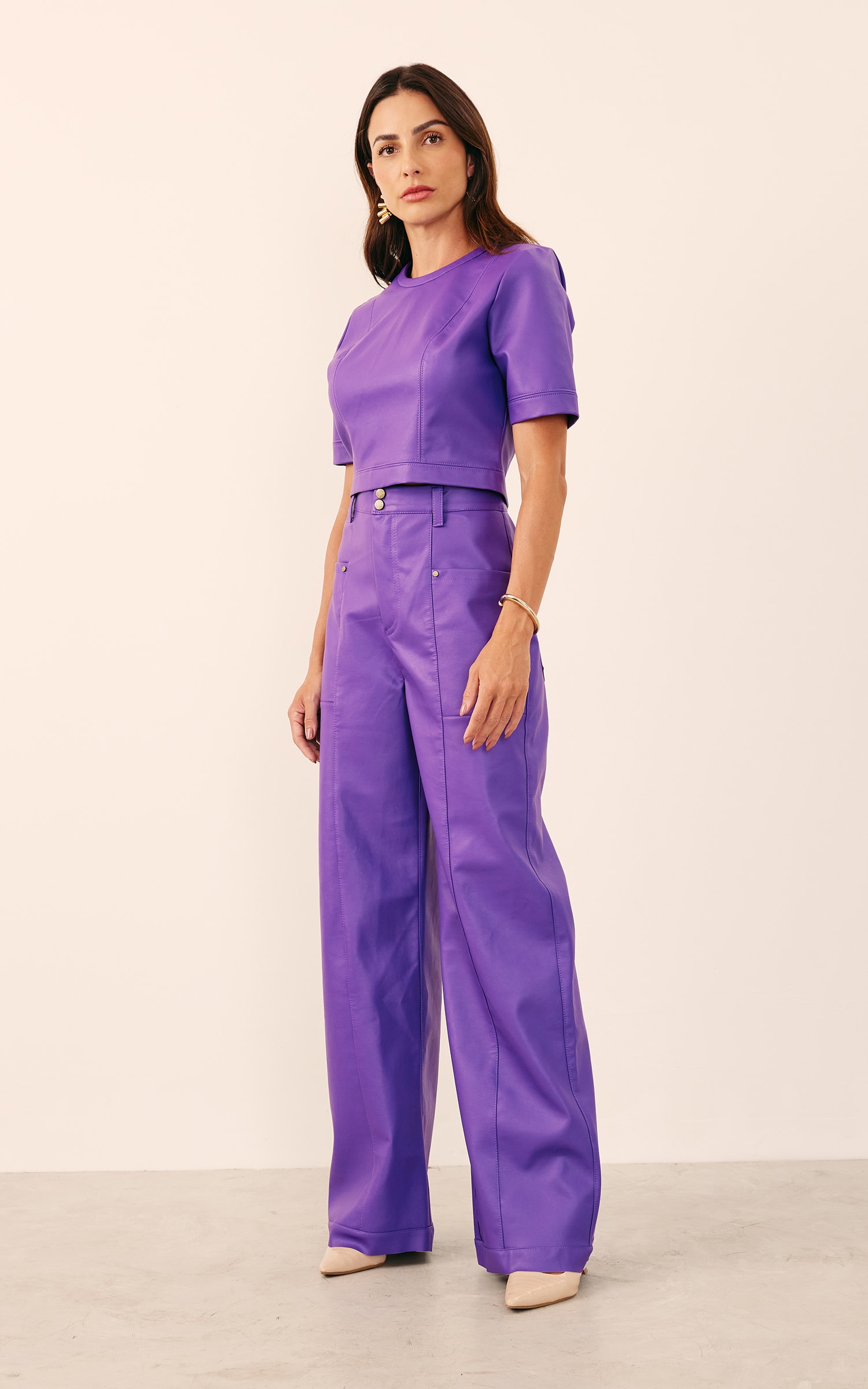 t Shirt Like Leather Roxo