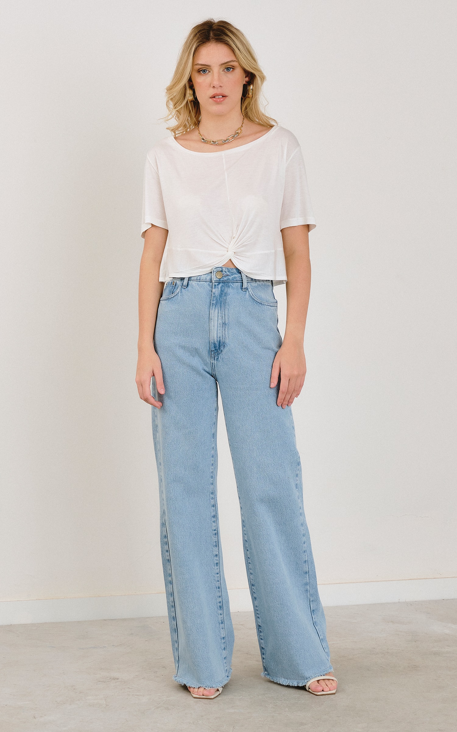 T-Shirt Malha Torcida Off White