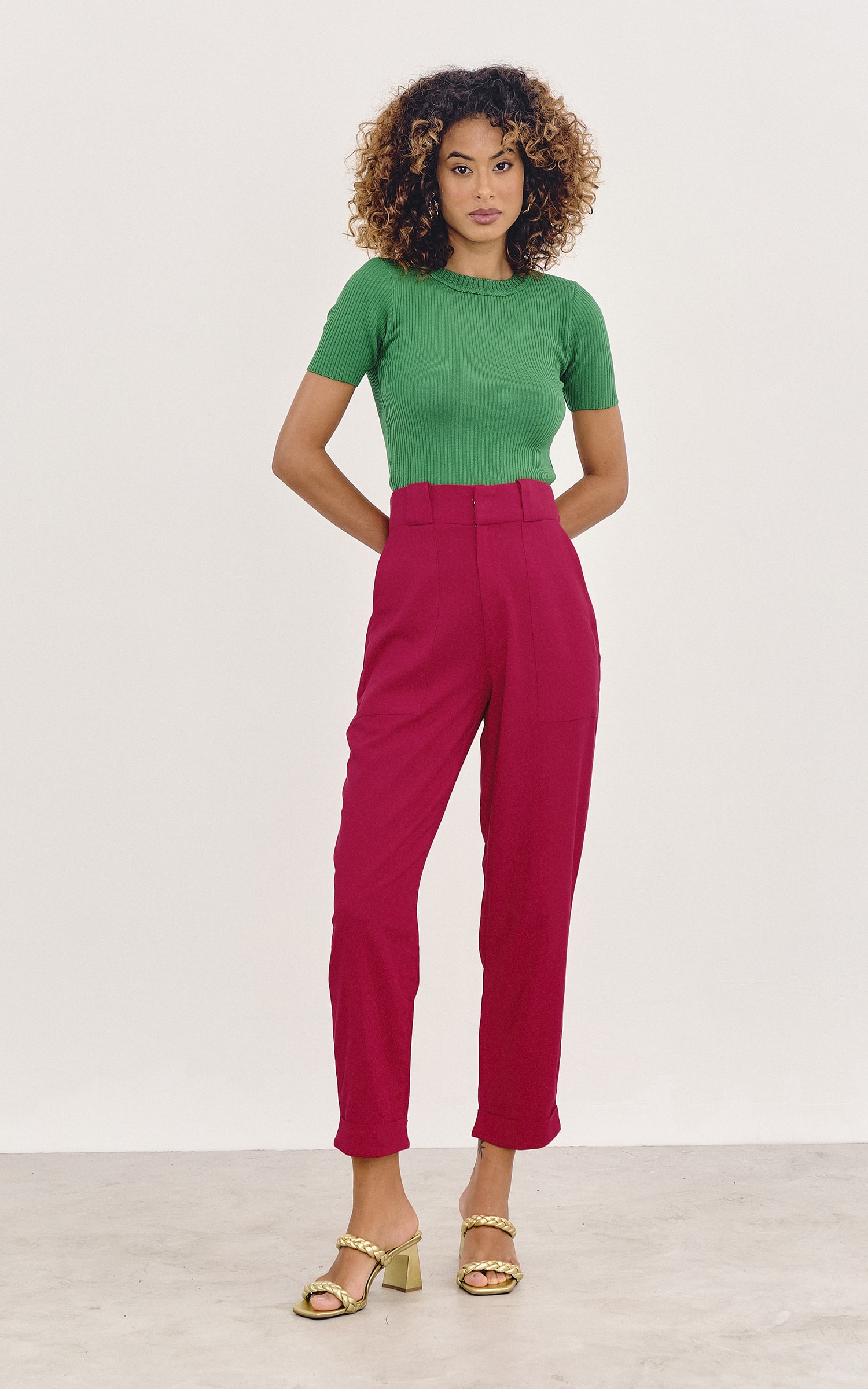 T-Shirt Tricot Canelada Basic Verde