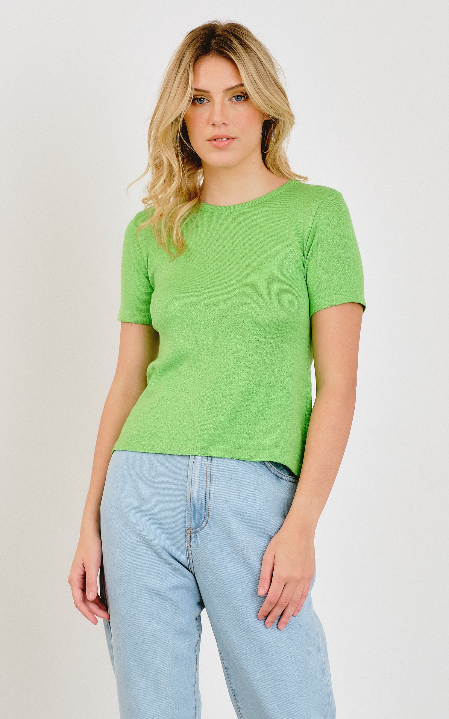 T-Shirt Tricot Decote Redondo Lima