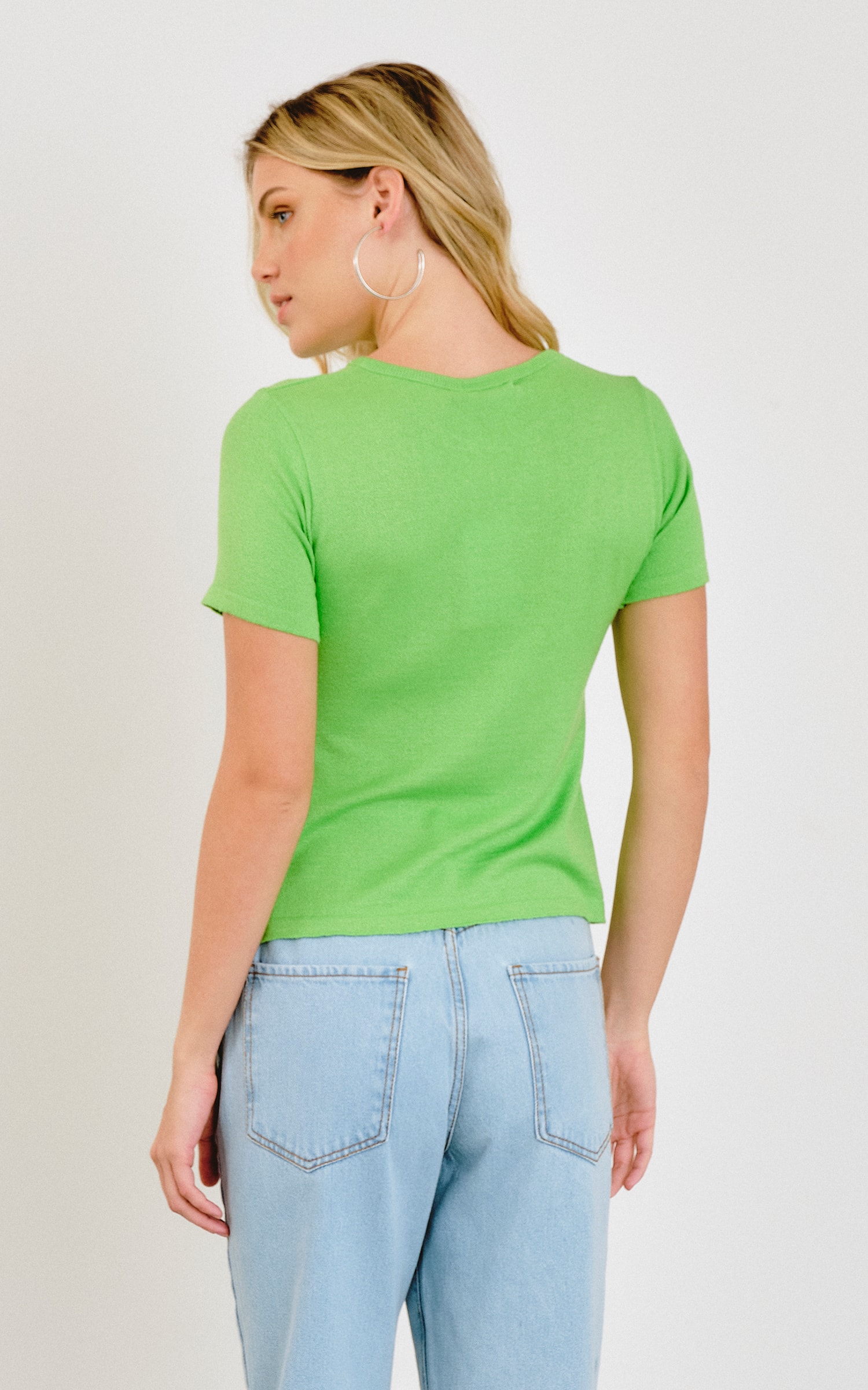 T-Shirt Tricot Decote Redondo Lima