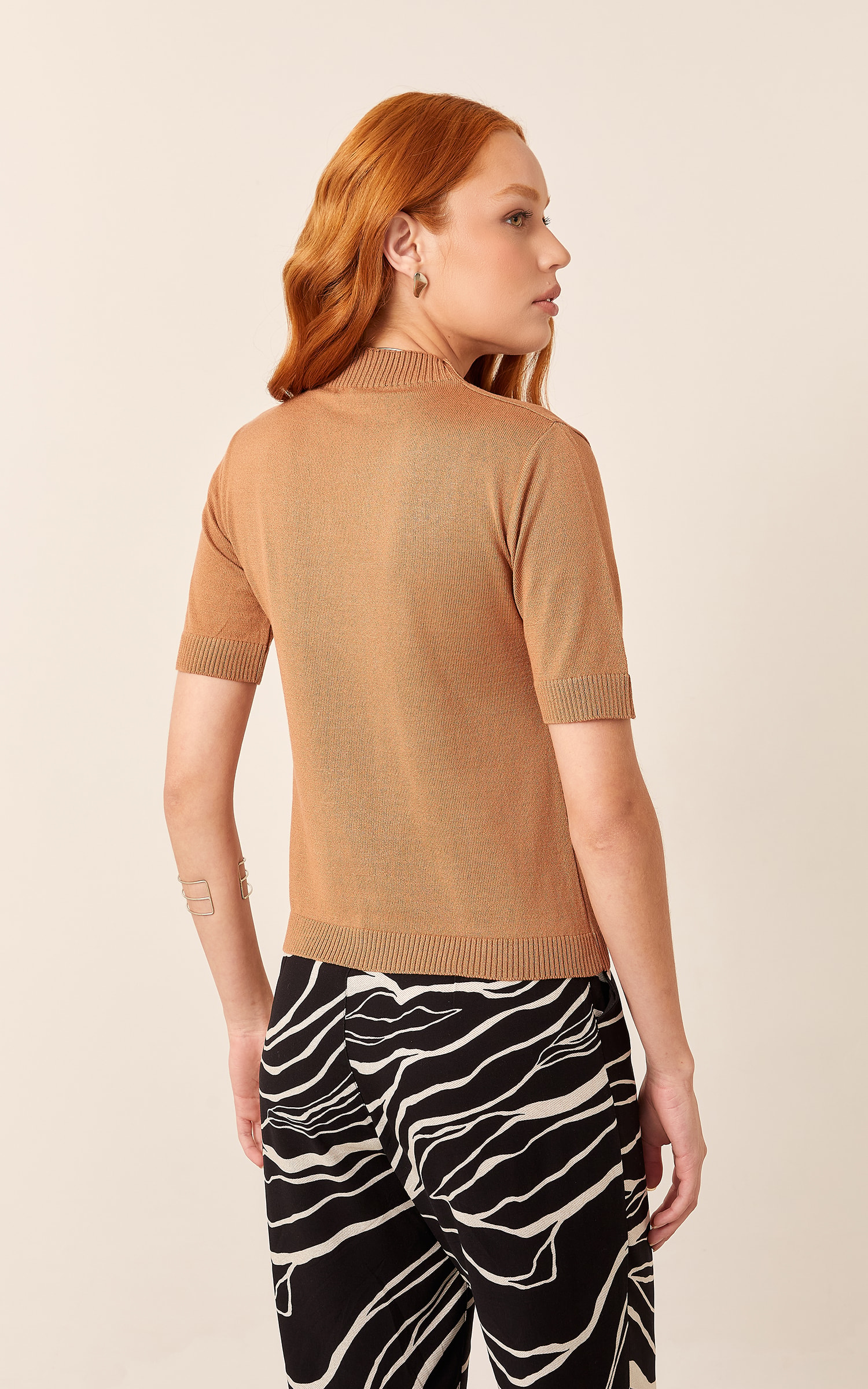 T-Shirt Tricot Golinha Basic Caqui