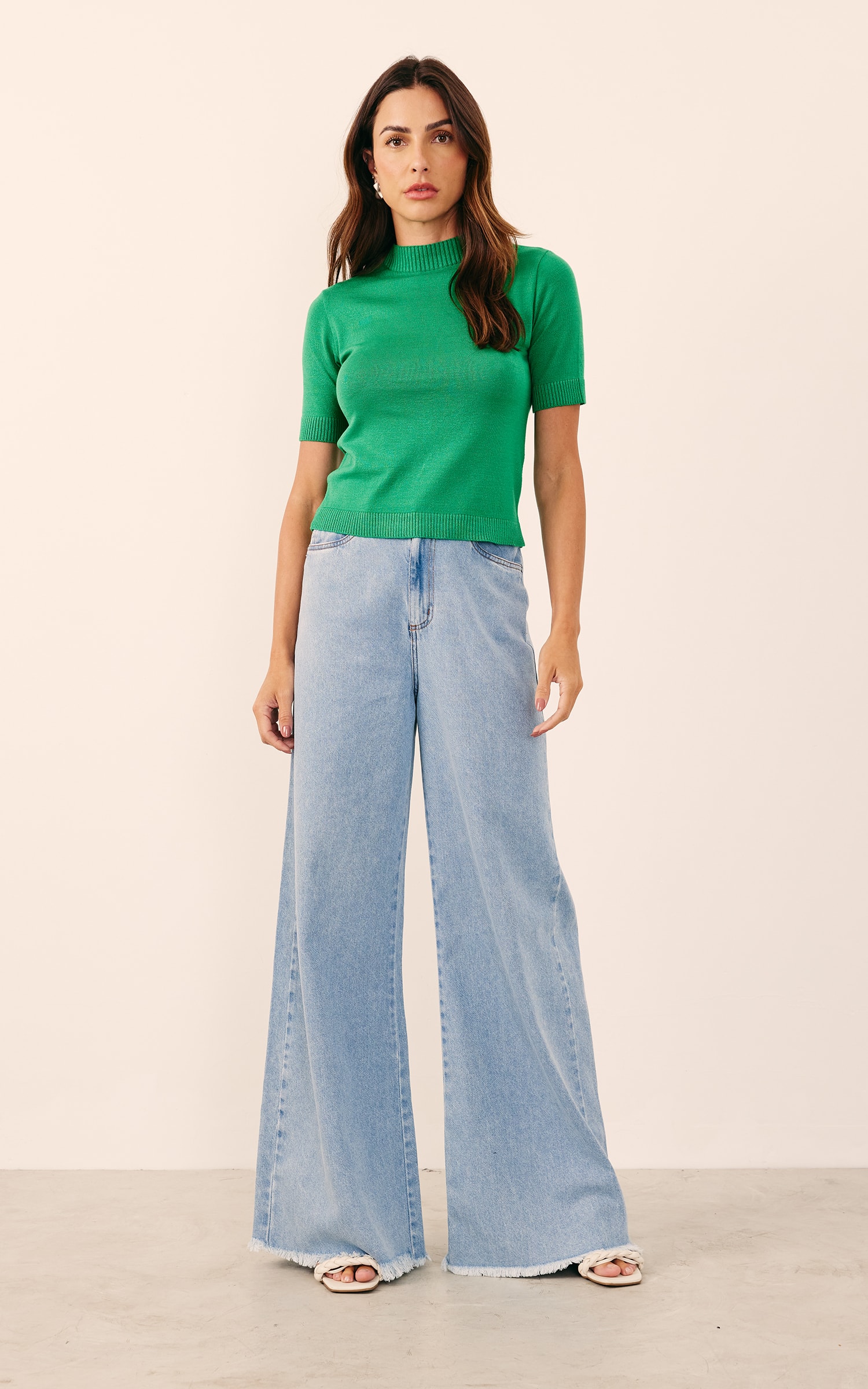T-Shirt Tricot Golinha Basic Verde Bandeira