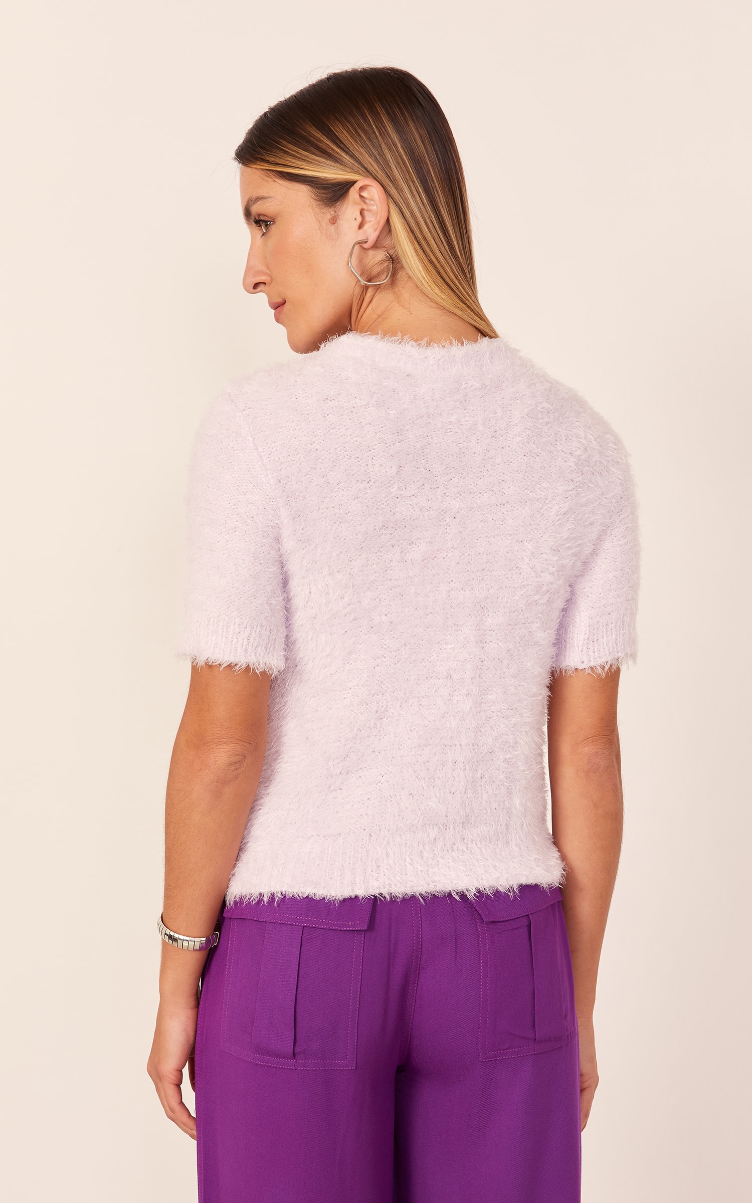 T-Shirt Tricot Pelinho Lavanda