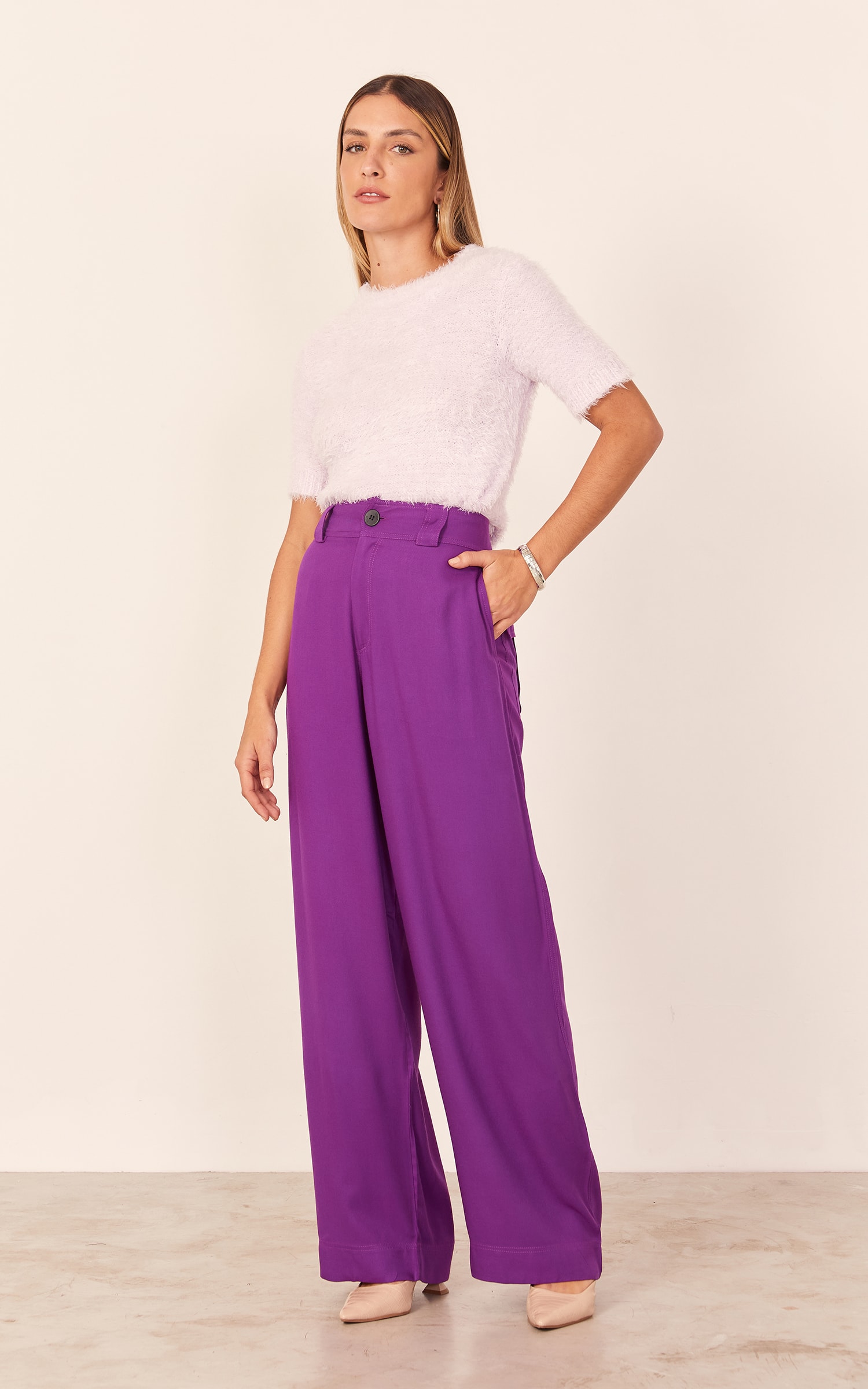 T-Shirt Tricot Pelinho Lavanda