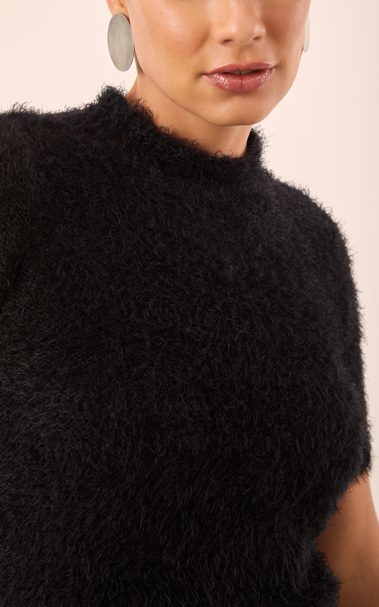 T-Shirt Tricot Pelinho Preto