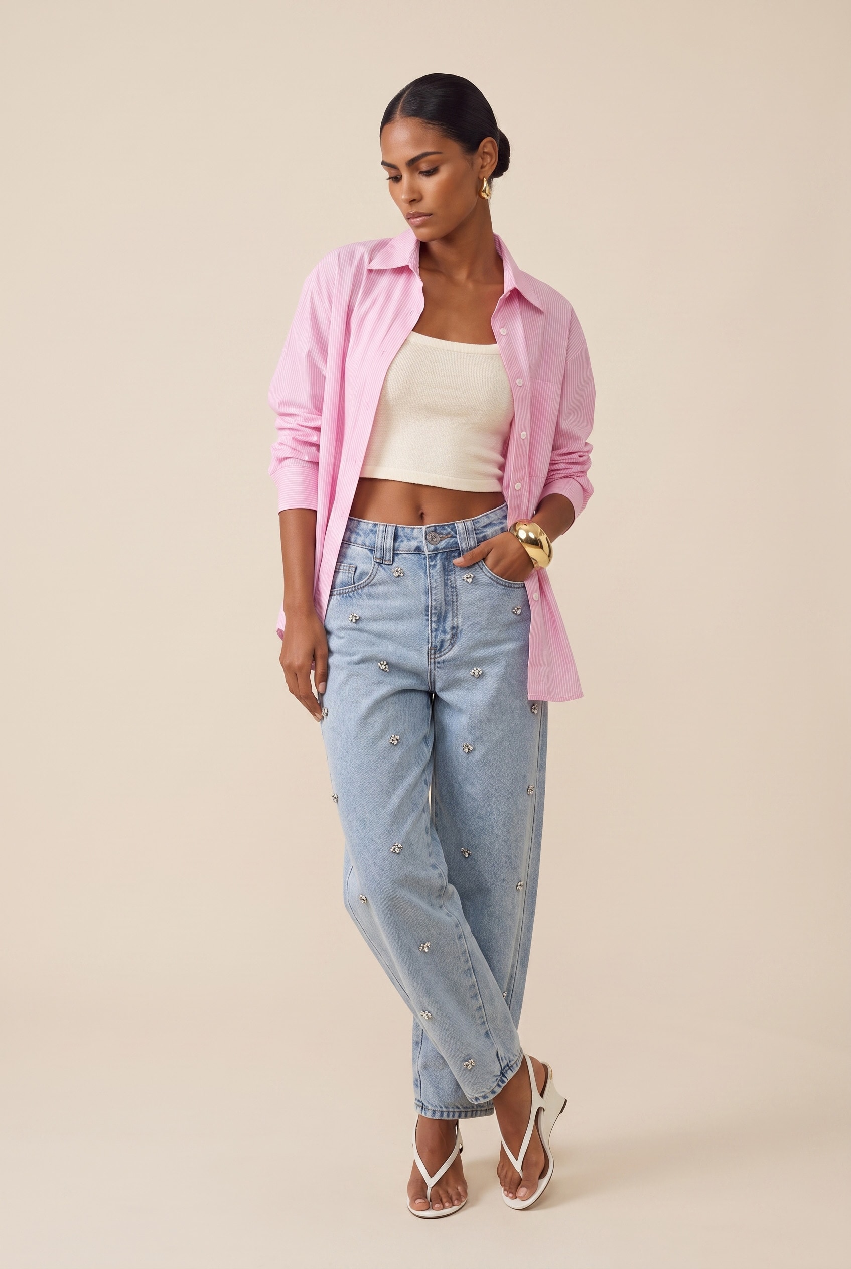 Top Alca Liso Off White