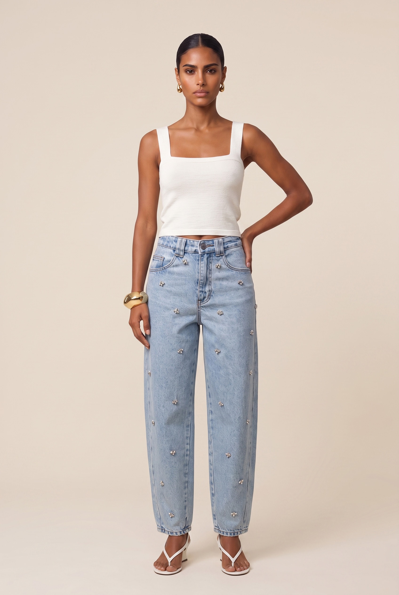 Top Alca Liso Off White