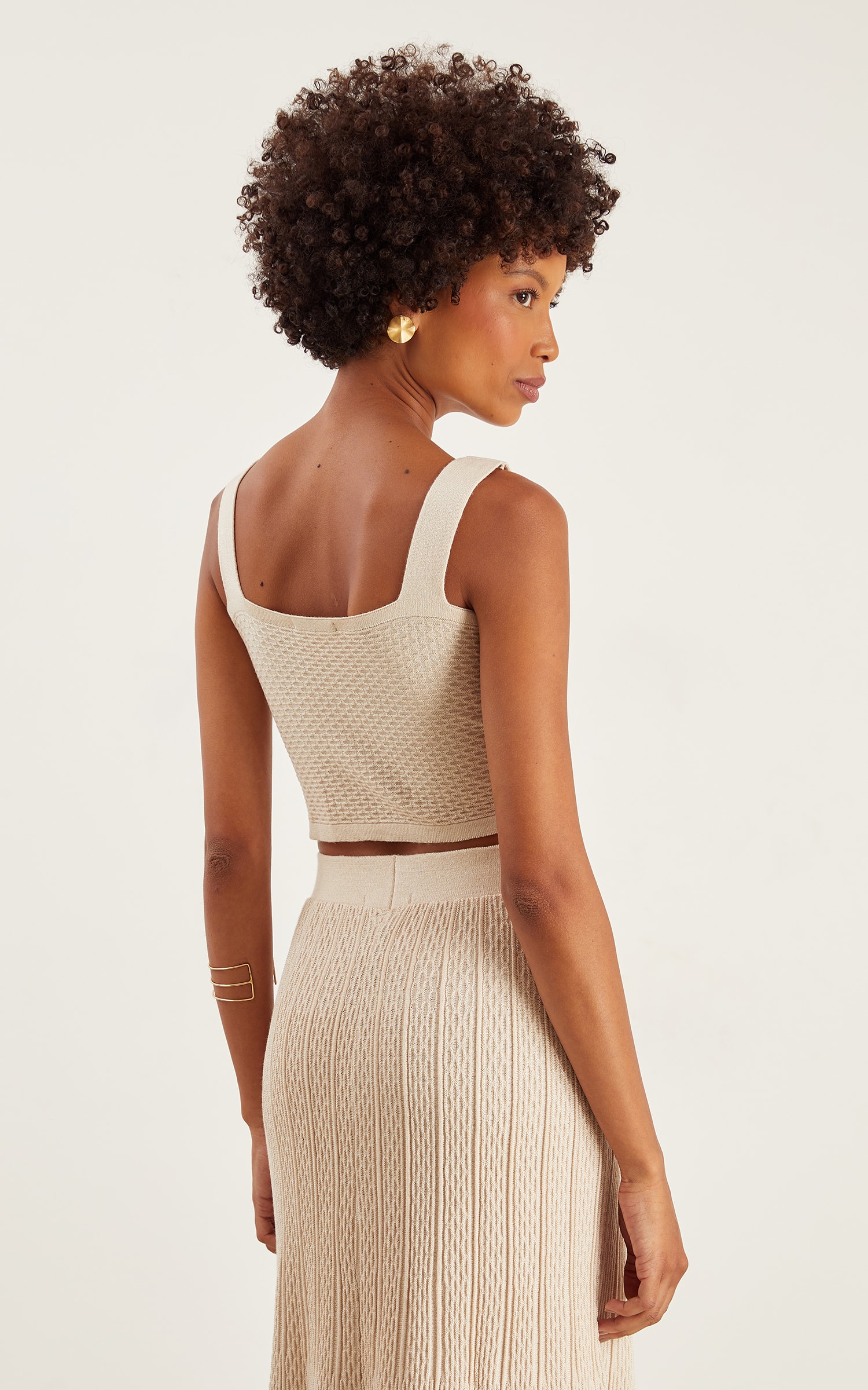 Top Alças Texturas Natural