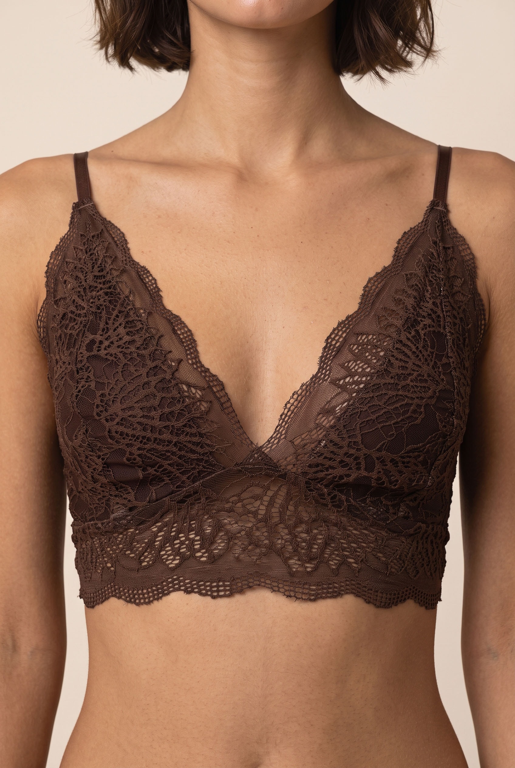 Top de Renda Marrom