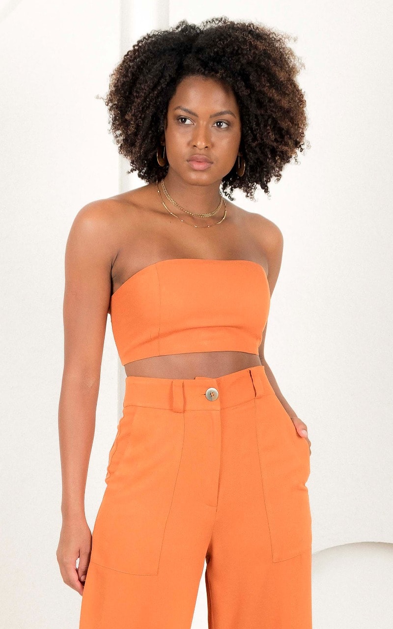 Top Faixa Linen Telha