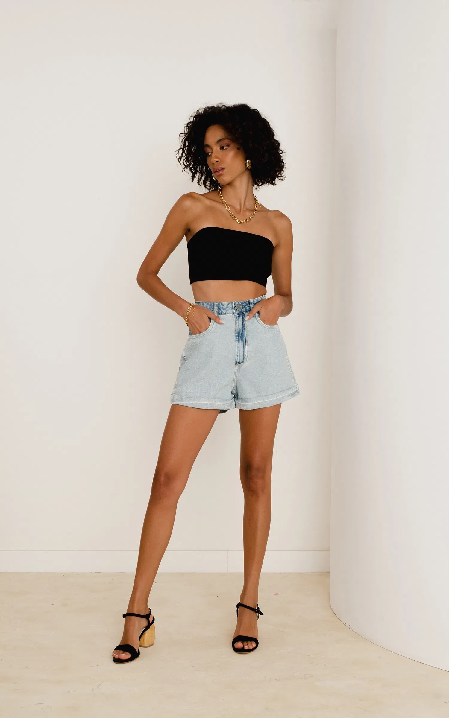 Top Faixa Trim Preto