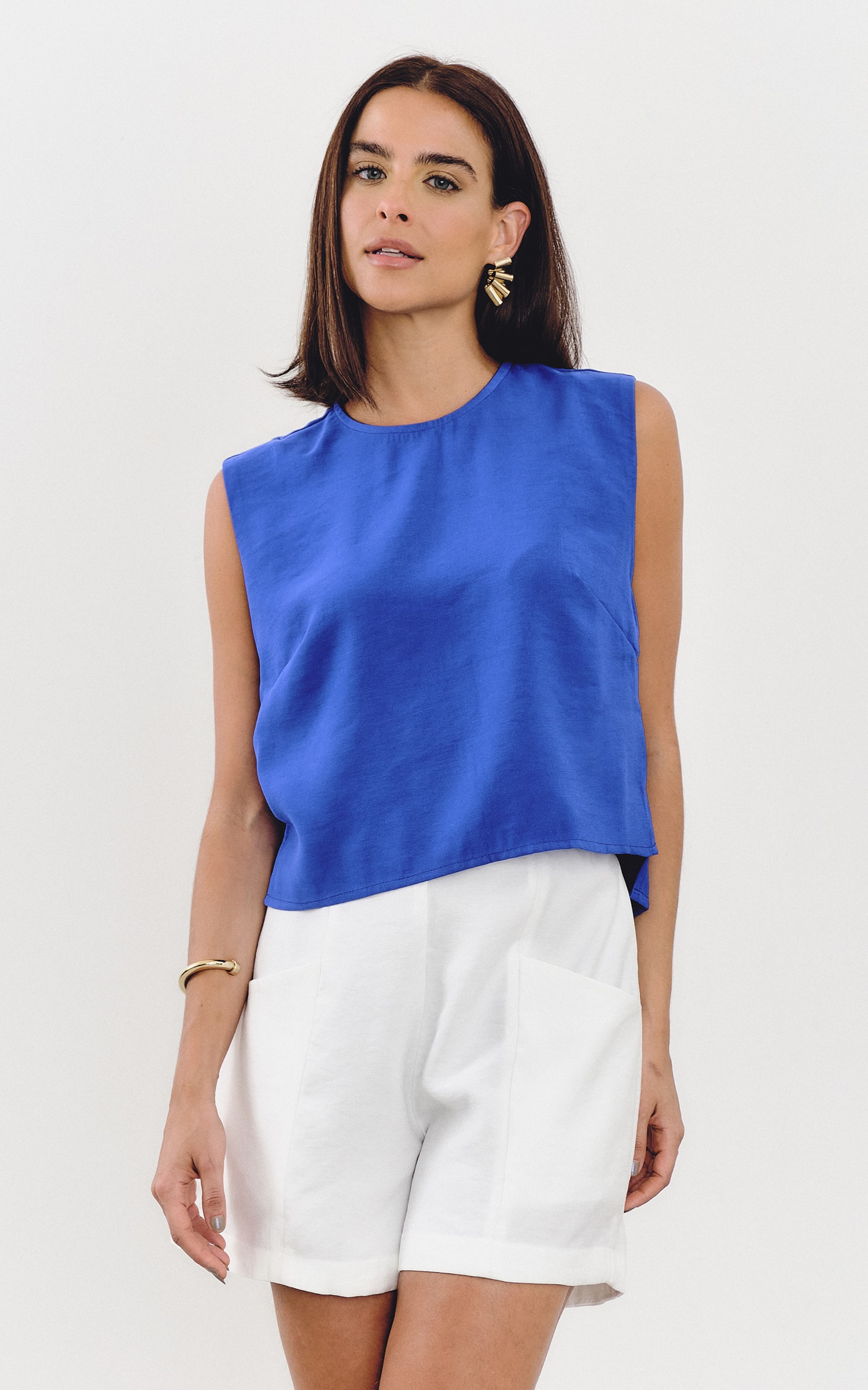 Top Self Azul Royal