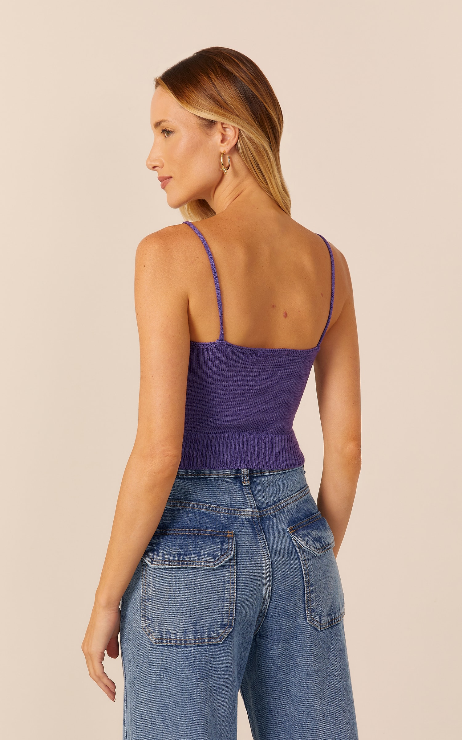 Top Tricot Alcinha Colors Ametista