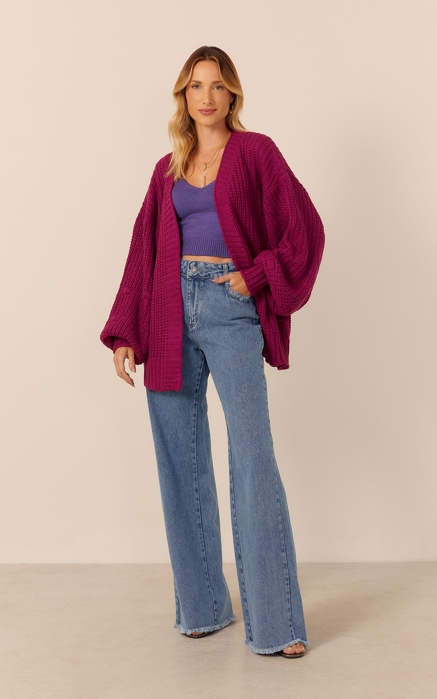 Top Tricot Alcinha Colors Ametista