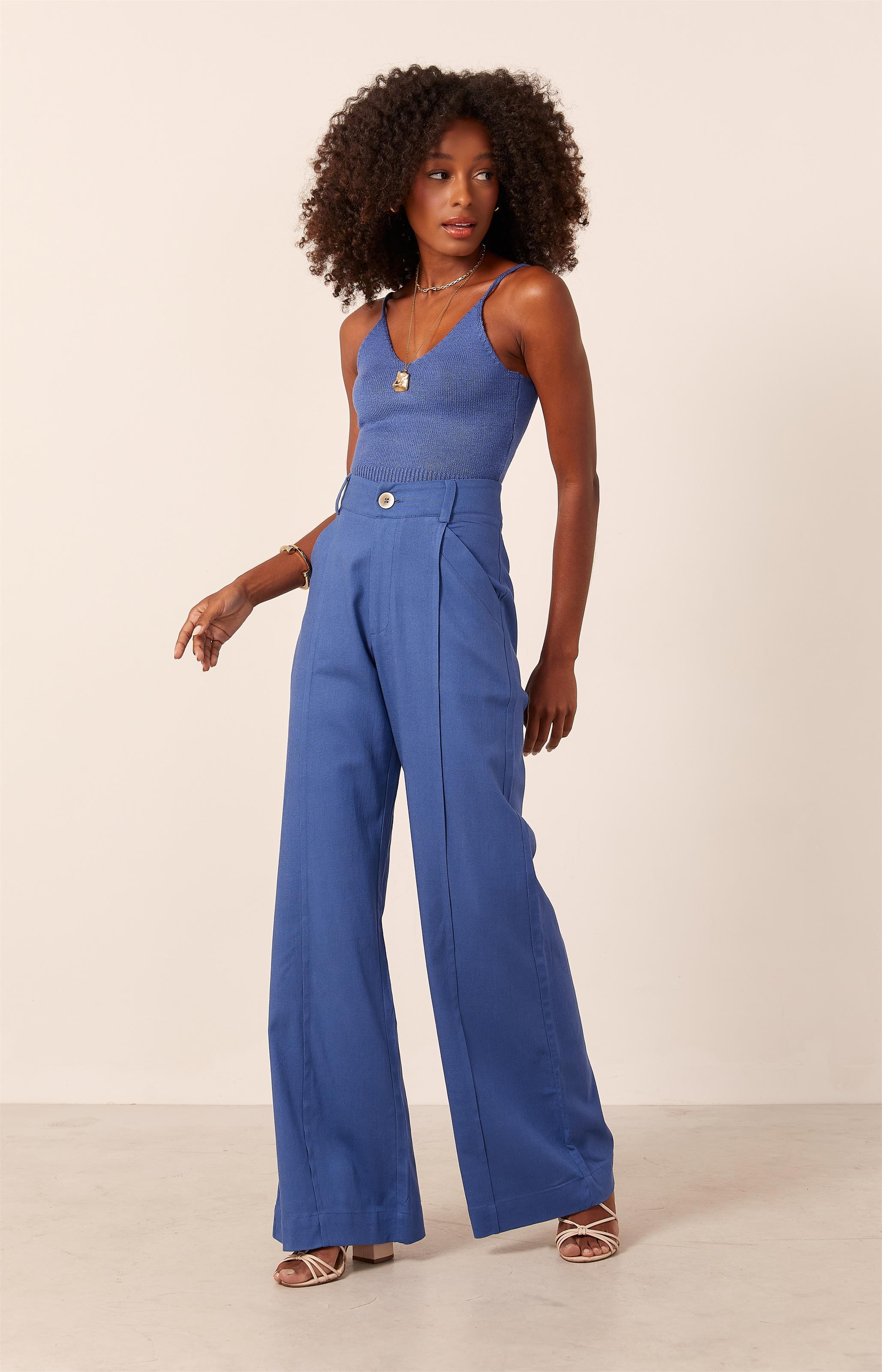 Top Tricot Alcinha Colors Azul