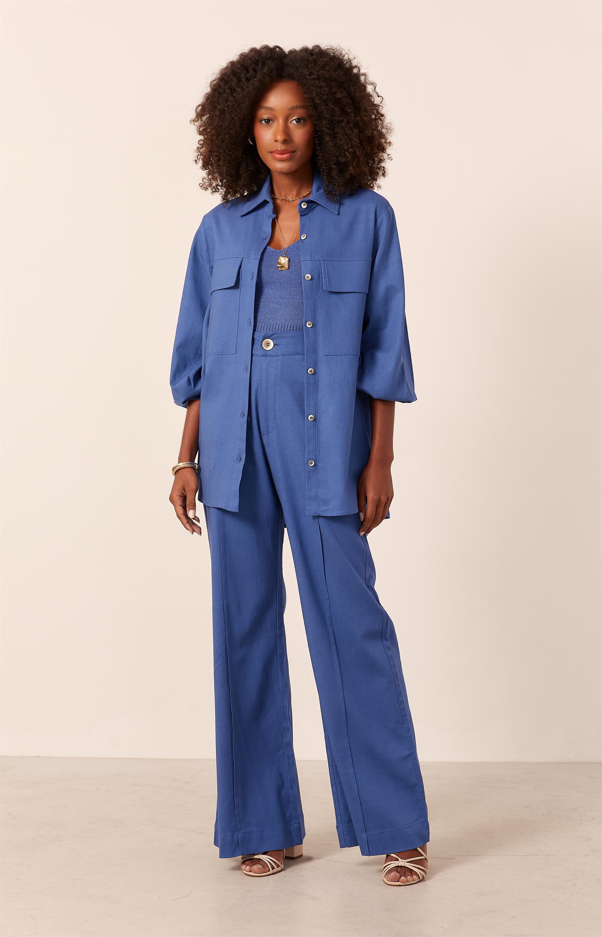 Top Tricot Alcinha Colors Azul