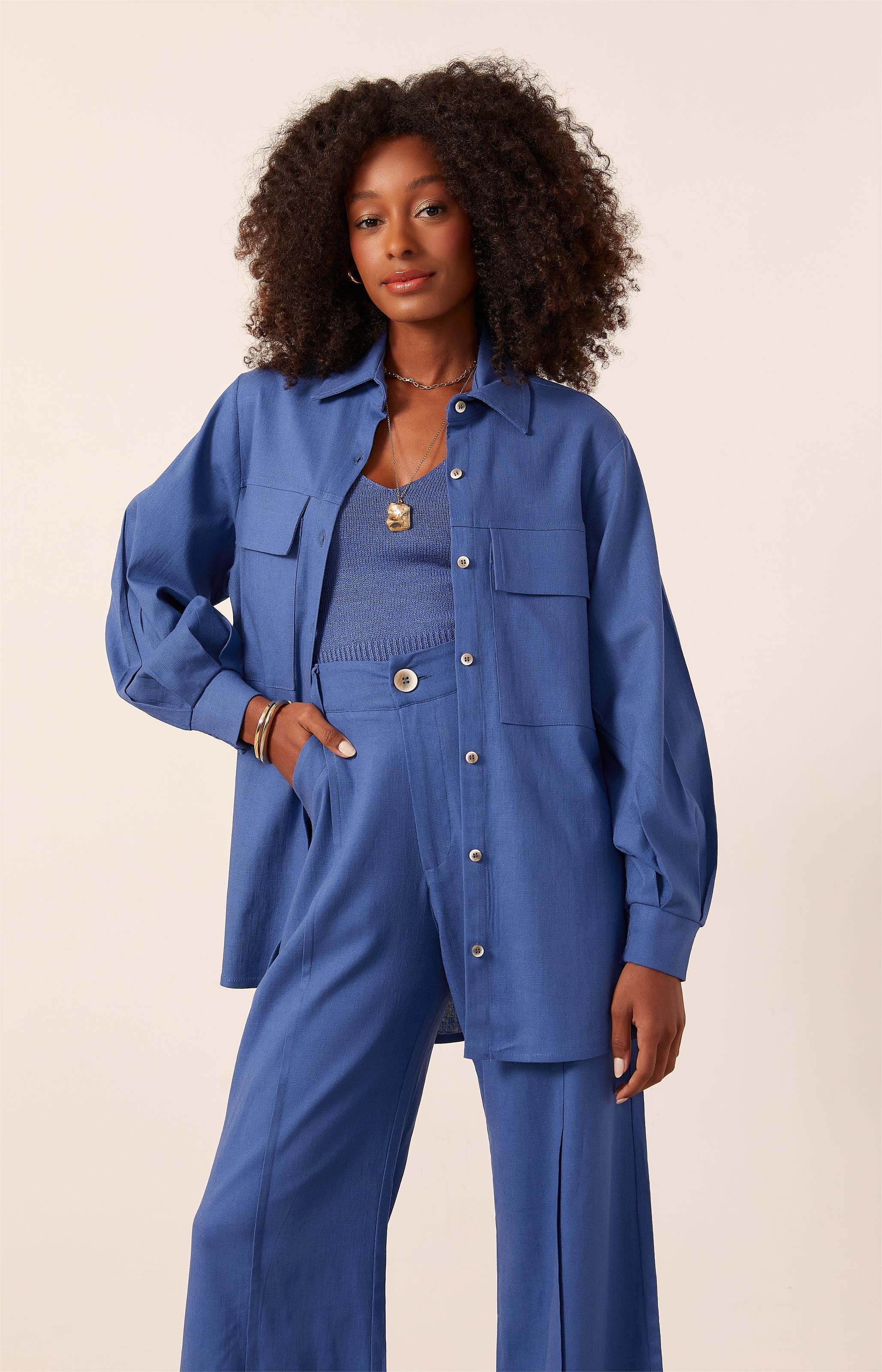 Top Tricot Alcinha Colors Azul