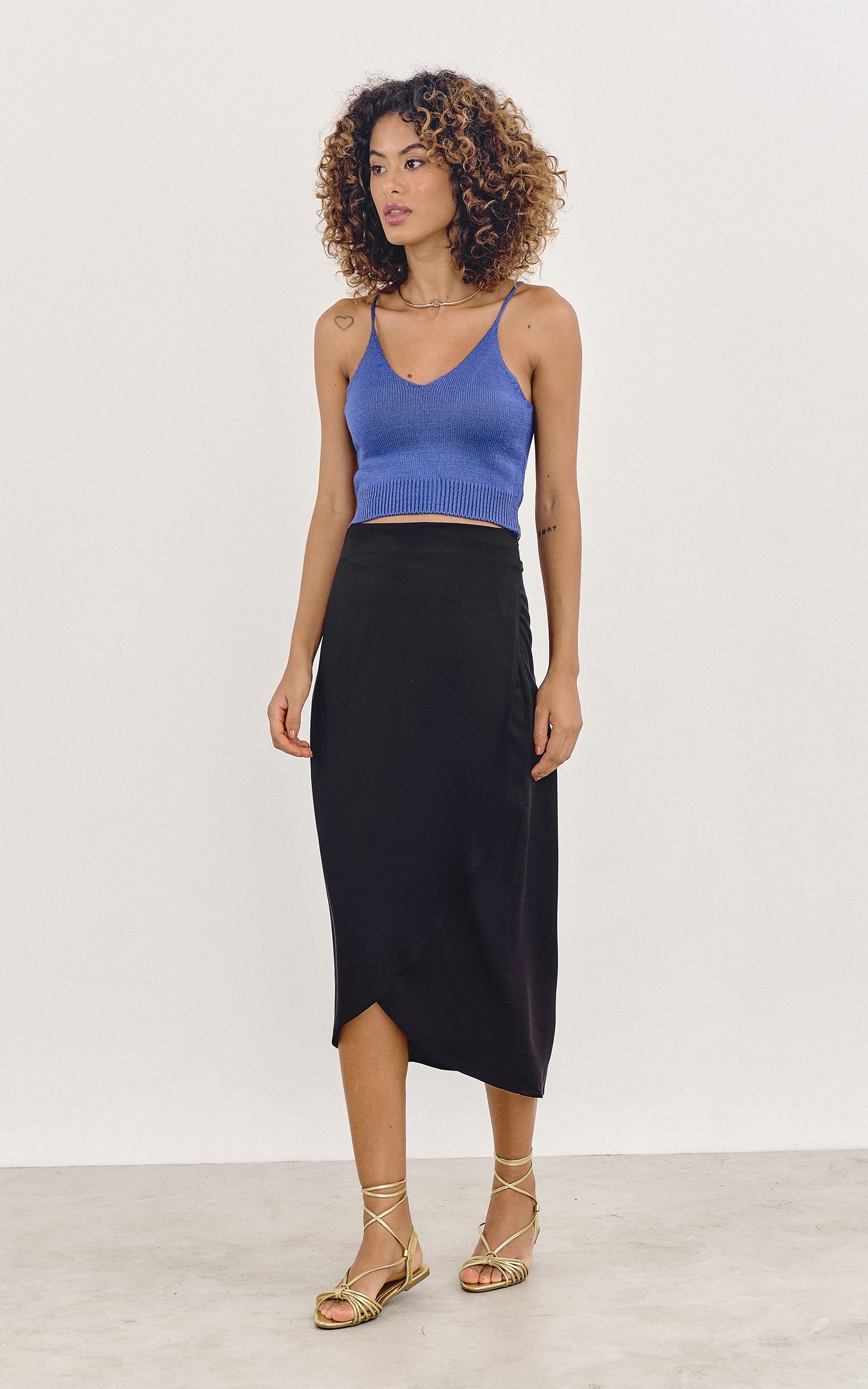 Top Tricot Alcinha Colors Azul Royal