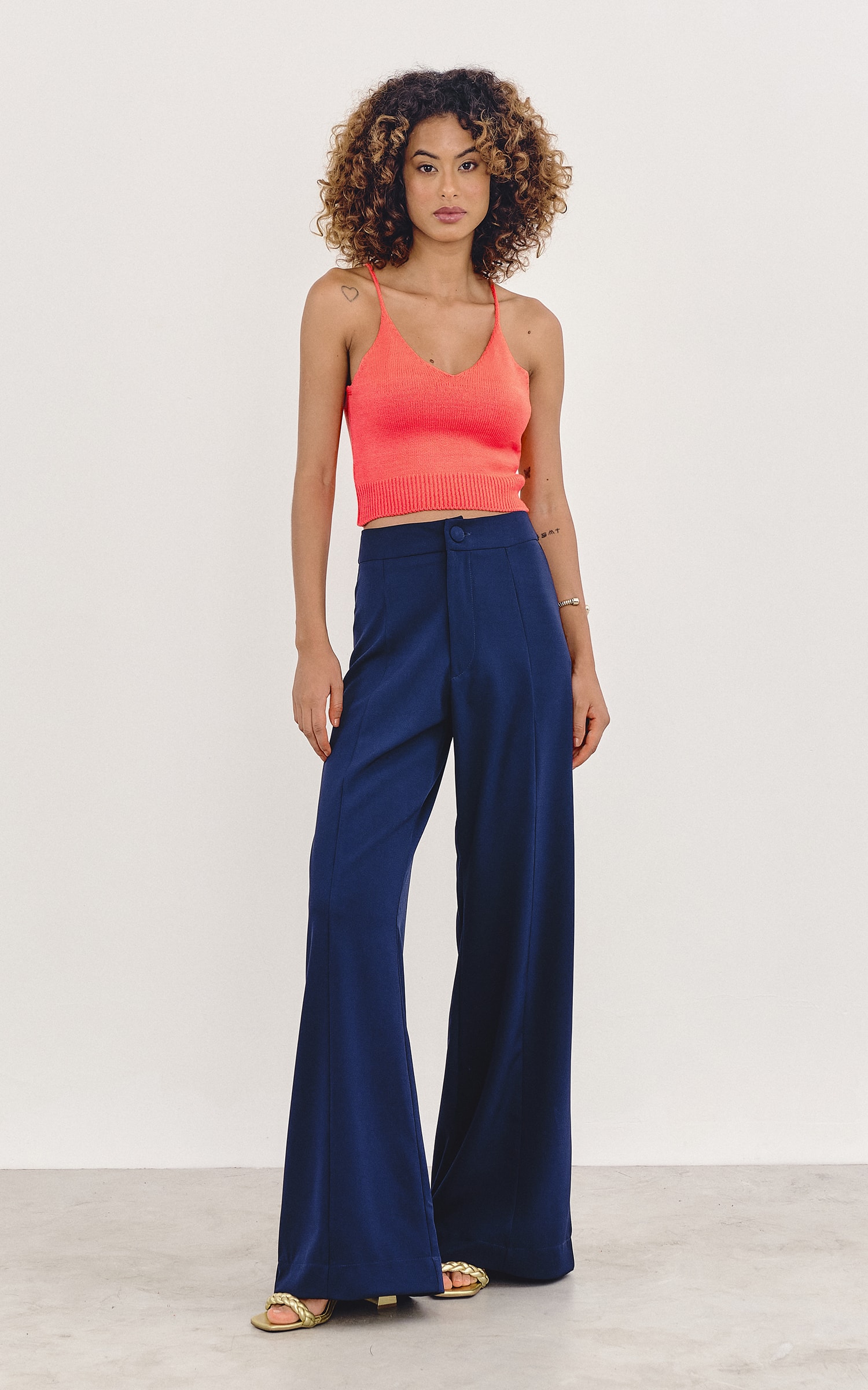 Top Tricot Alcinha Colors Coral