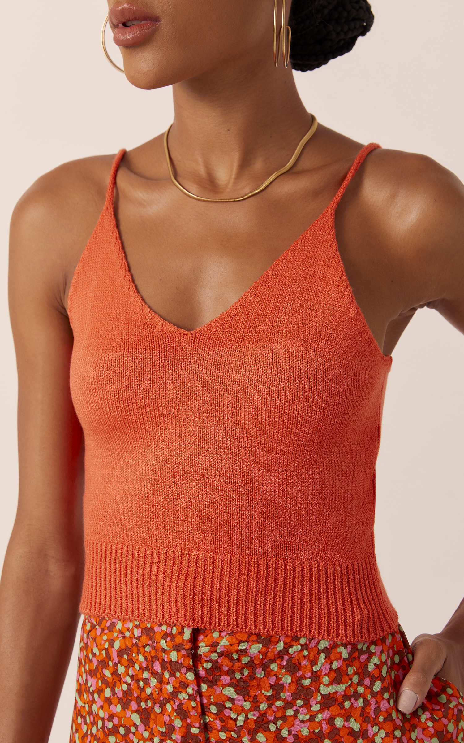 Top Tricot Alcinha Colors Laranja