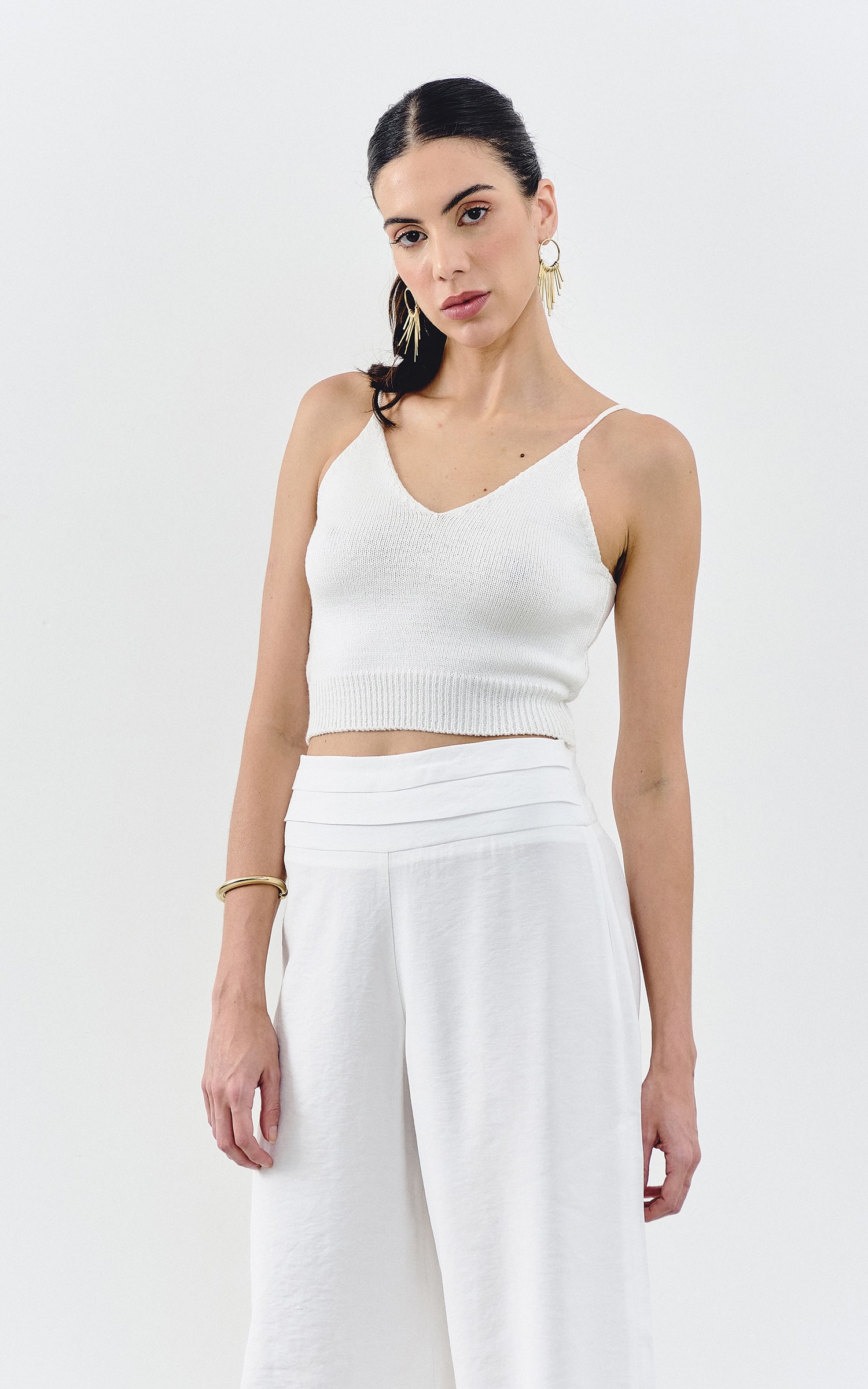 Top Tricot Alcinha Colors Off White