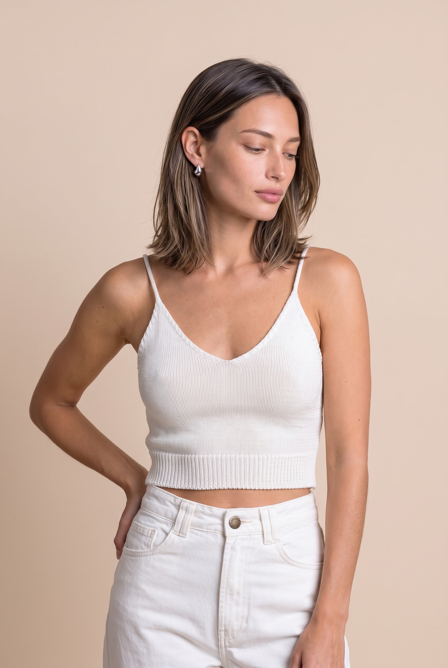 Top Tricot Alcinha Colors Off White