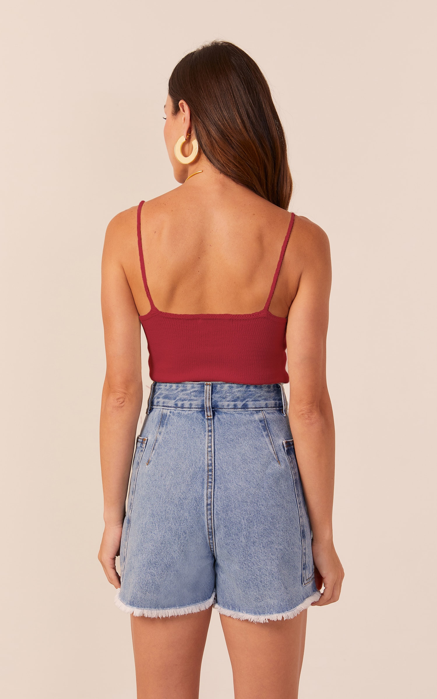 Top Tricot Alcinha Colors Pitanga