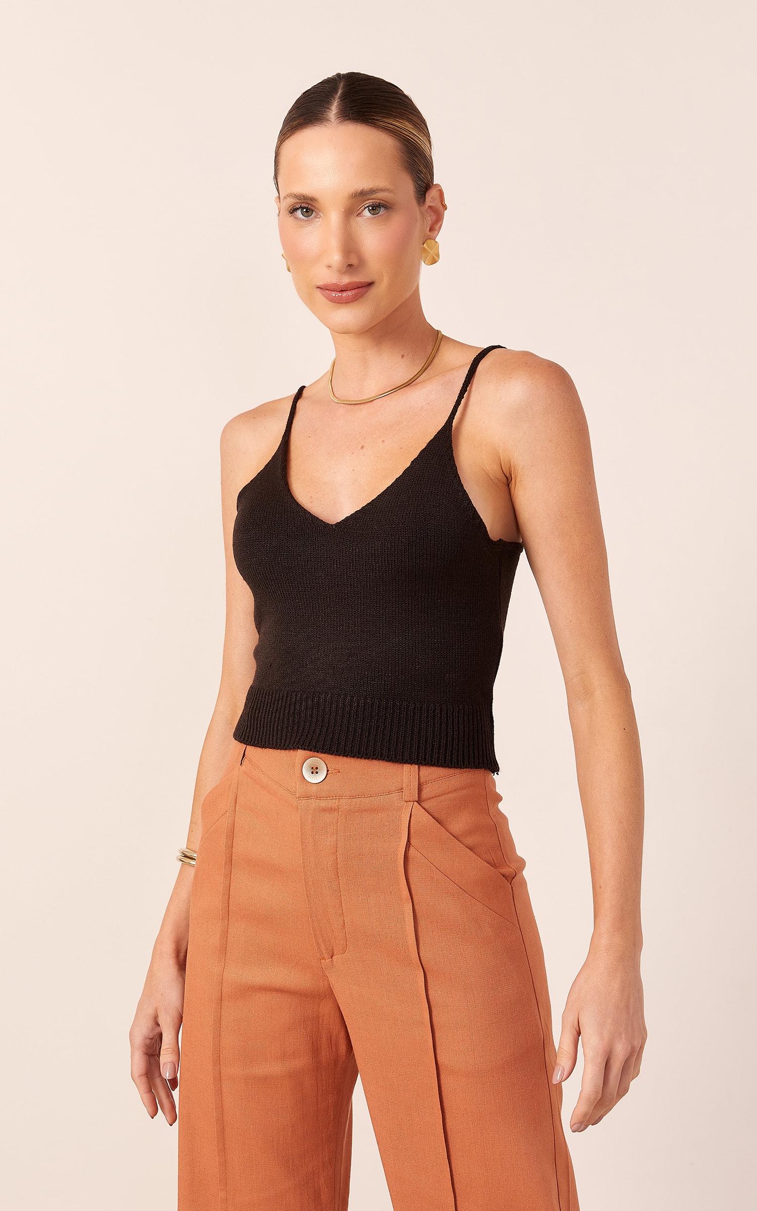 Top Tricot Alcinha Colors Preto