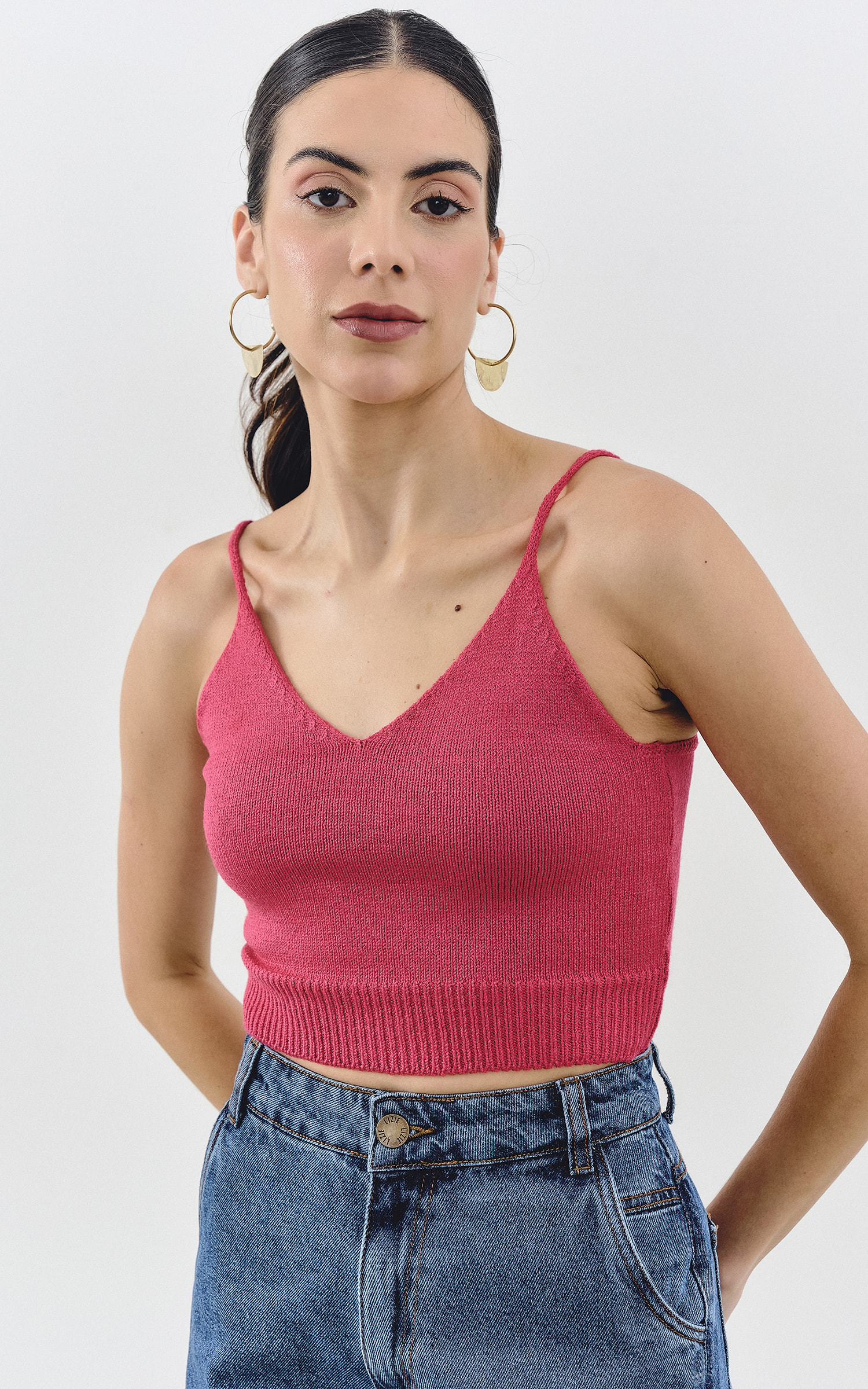 Top Tricot Alcinha Colors Rosa