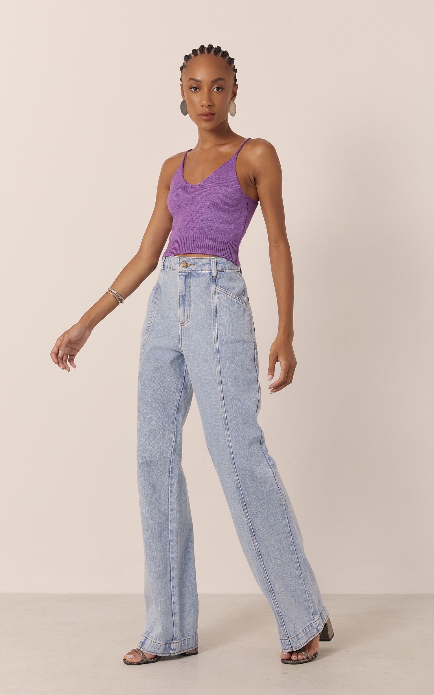Top Tricot Alcinha Colors Roxo