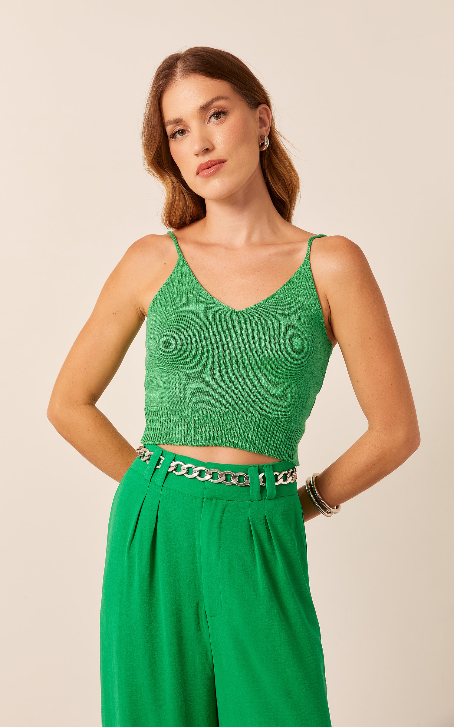Top Tricot Alcinha Colors Verde