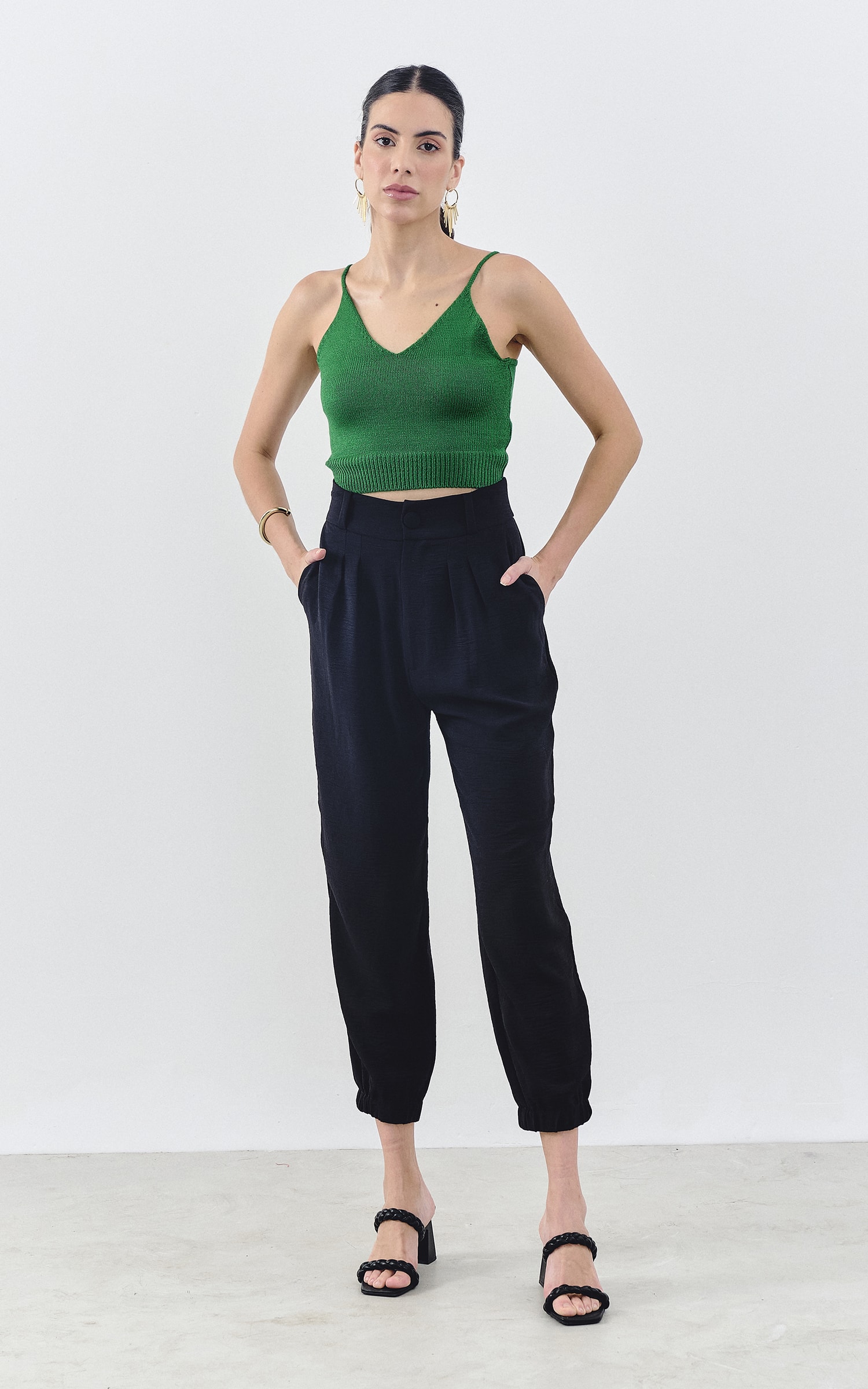 Top Tricot Alcinha Colors Verde Bandeira